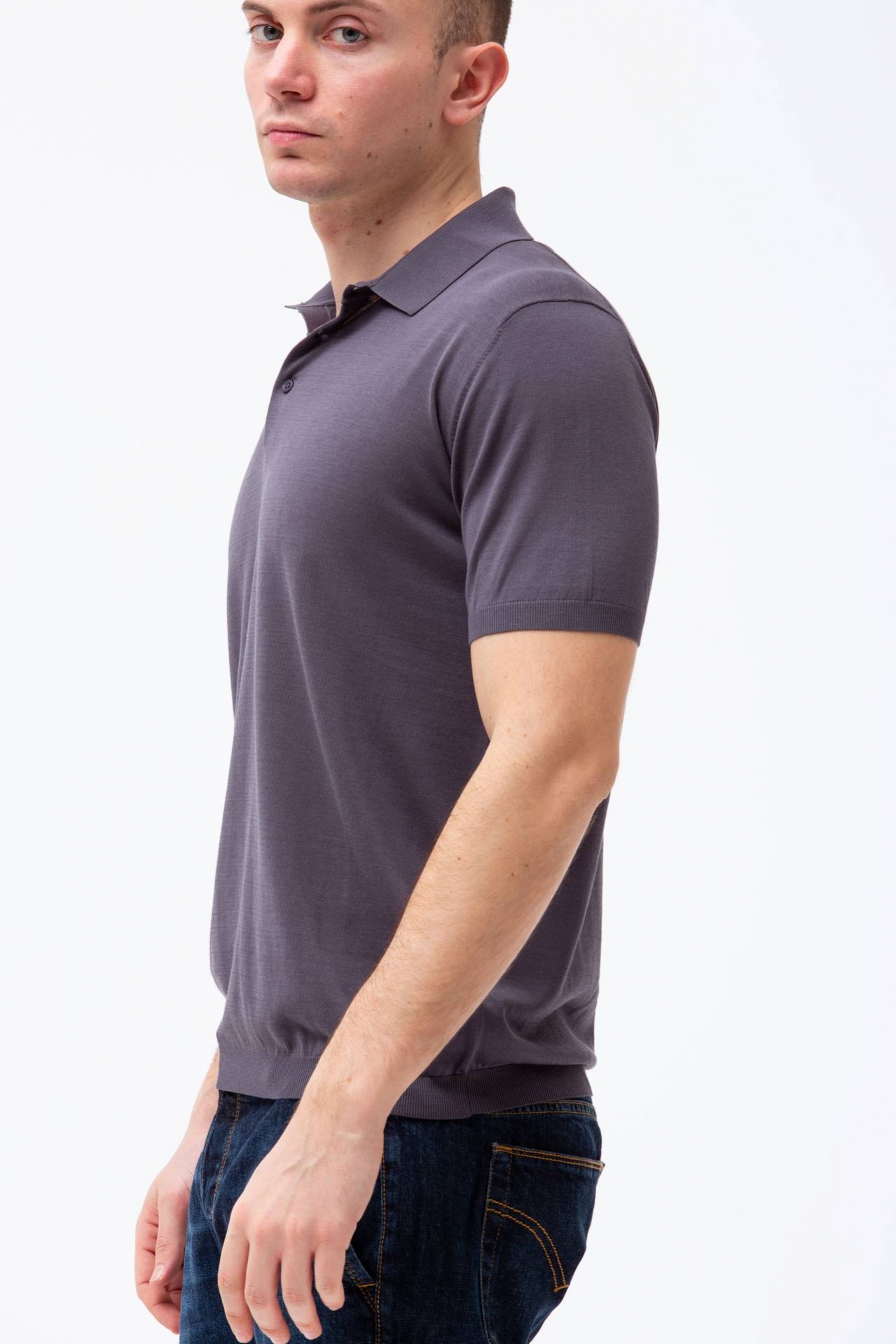 Polo in seta e cotone