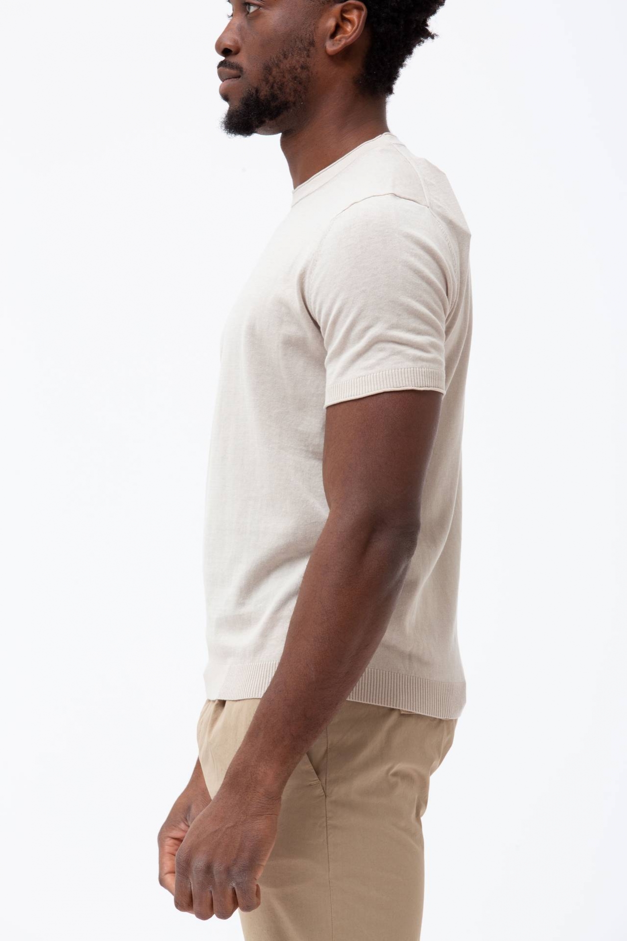 T shirt in cotone e lino
