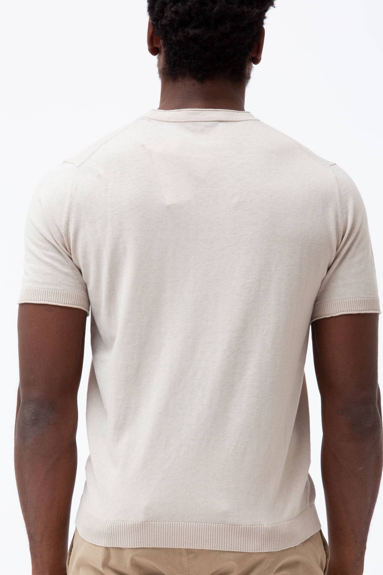 T shirt in cotone e lino