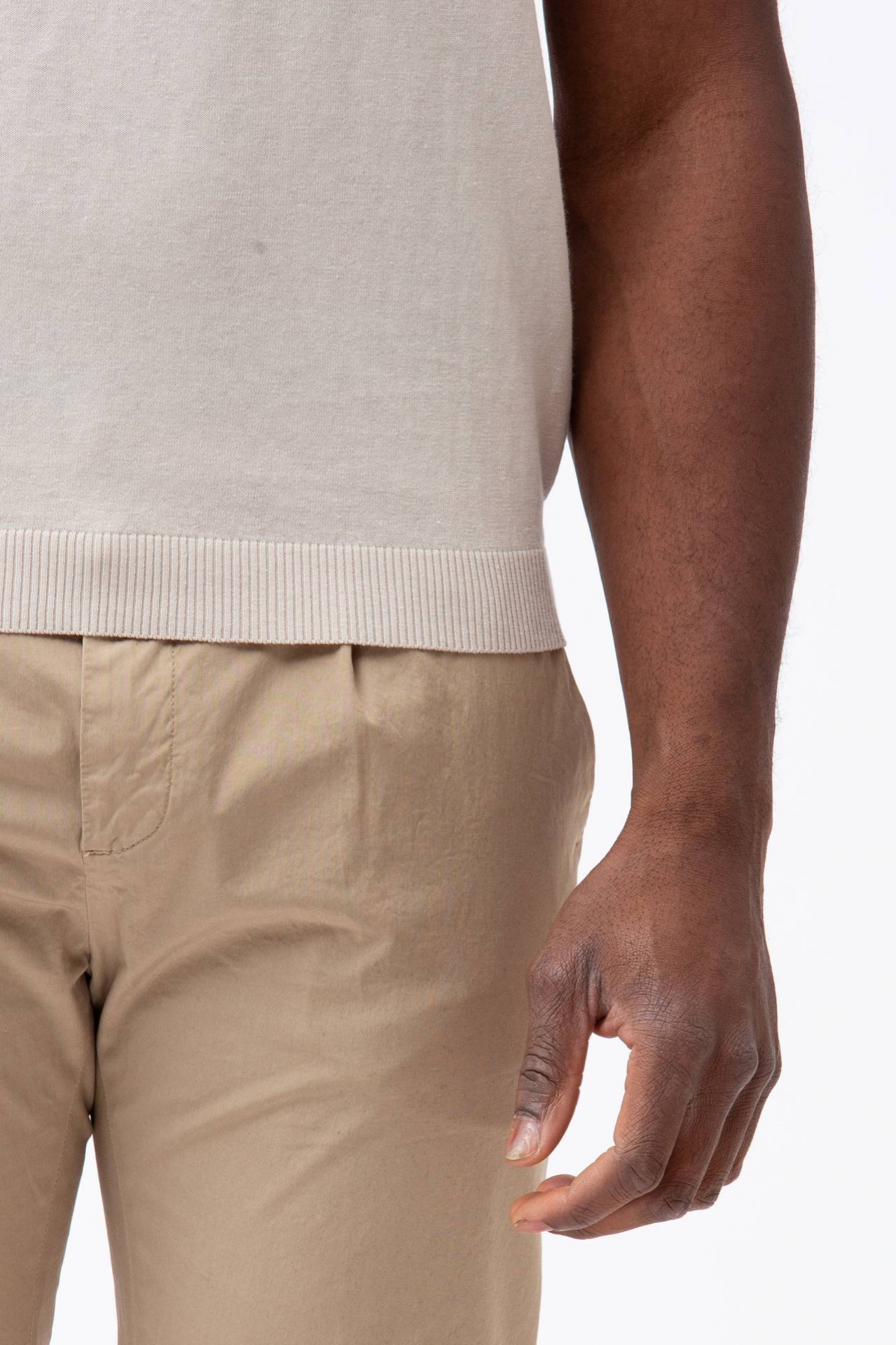 T shirt in cotone e lino
