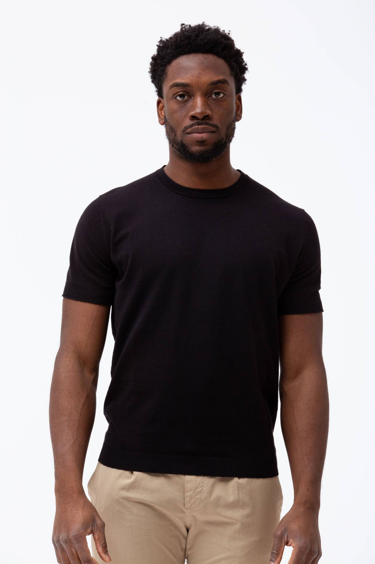 T shirt in cotone e lino