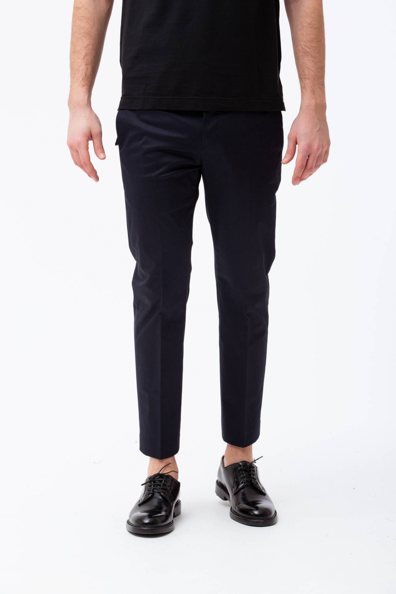 Pantalone in cotone raso stretch