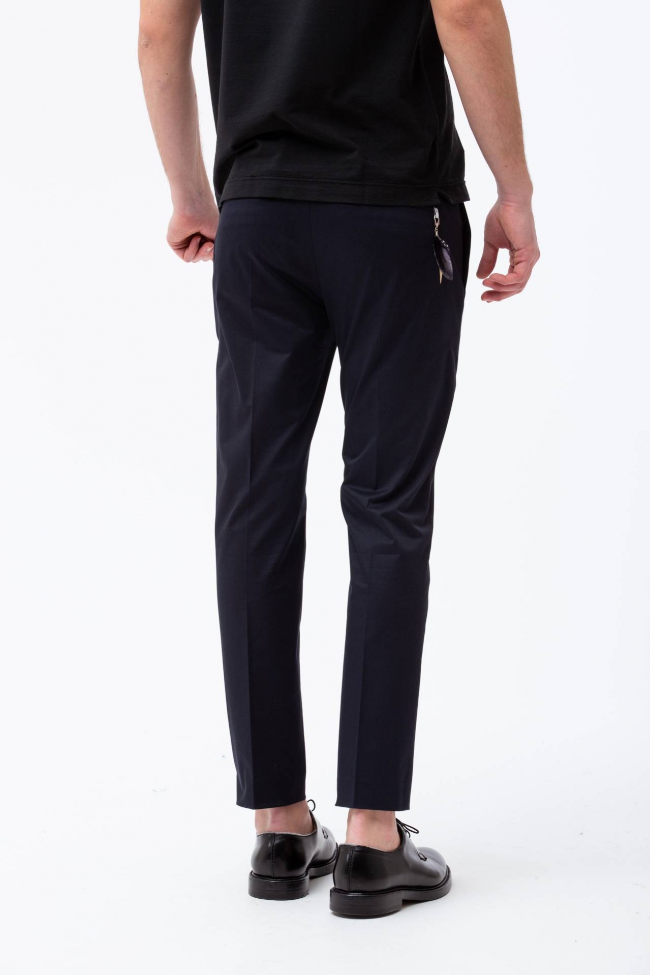 Pantalone in cotone raso stretch