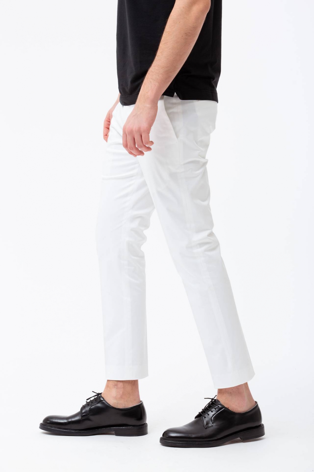 Pantalone in cotone raso stretch