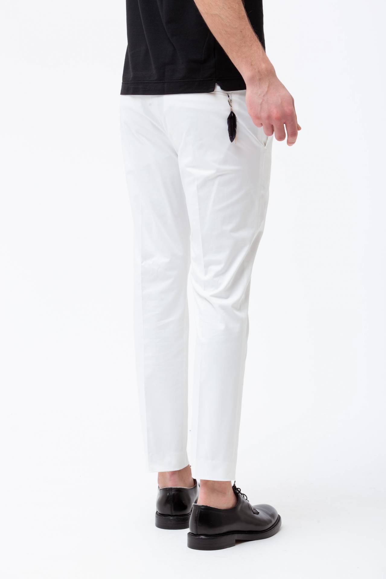 Pantalone in cotone raso stretch