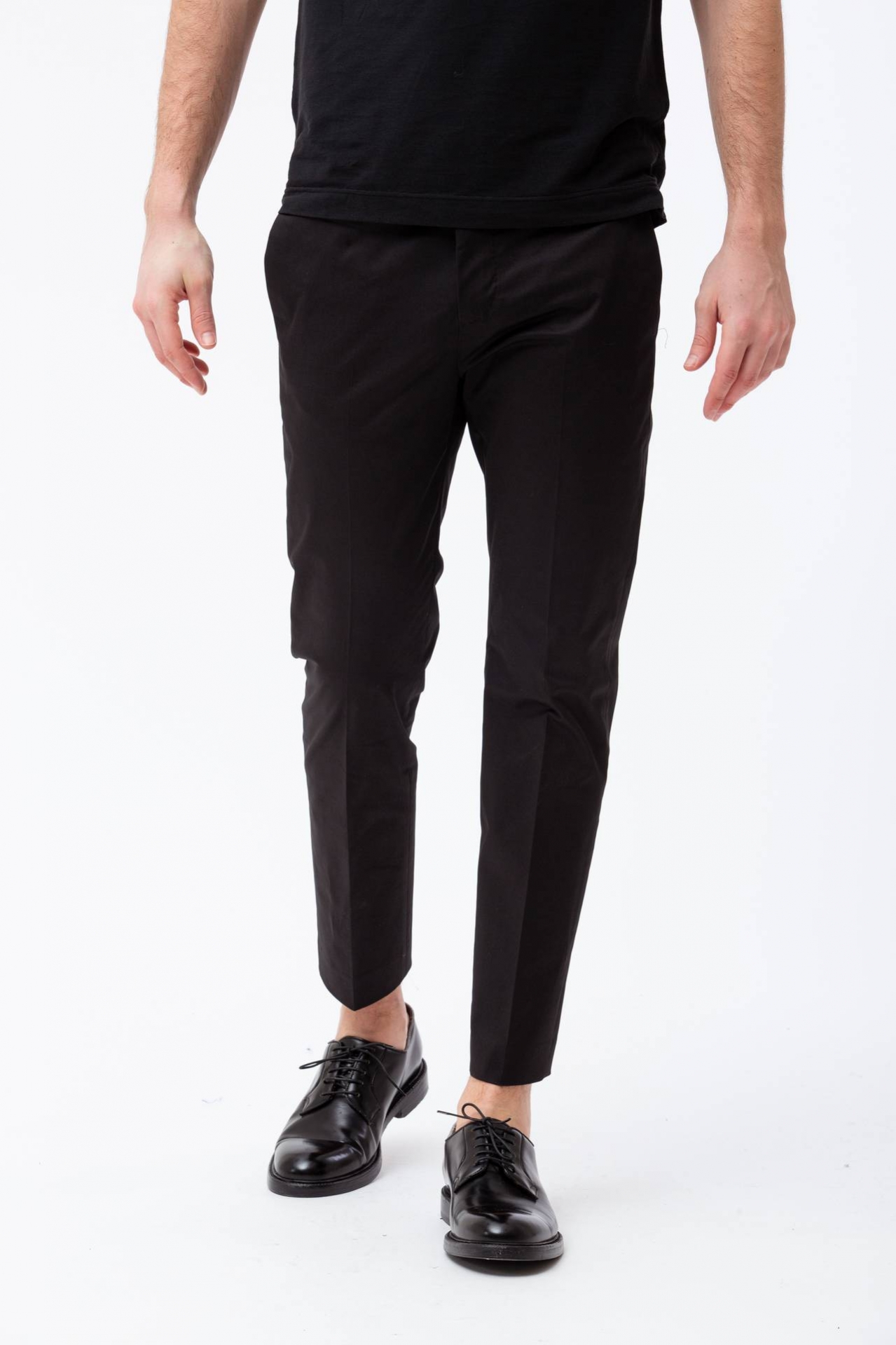 Pantalone in cotone raso stretch