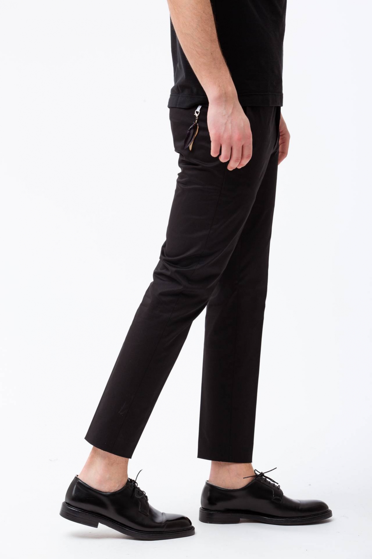Pantalone in cotone raso stretch