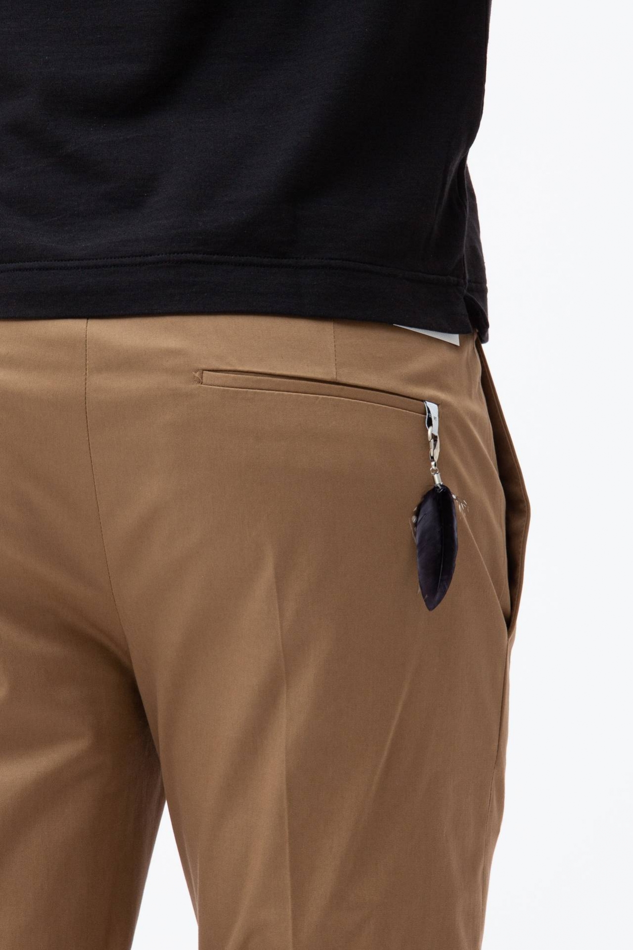 Pantalone in cotone raso stretch