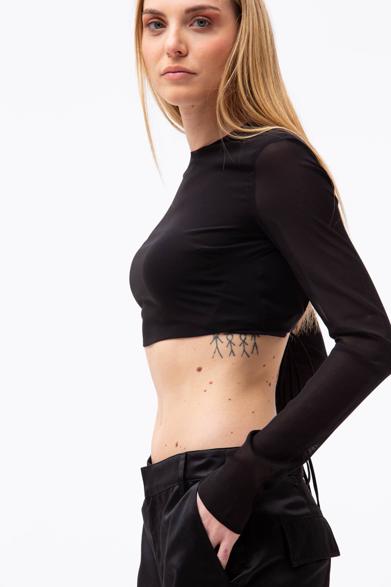 Crop top in seta