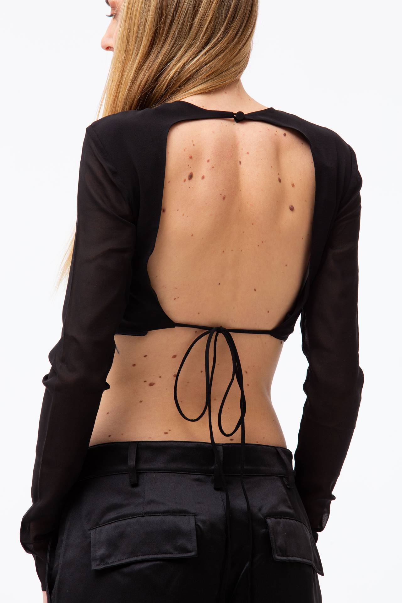 Crop top in seta
