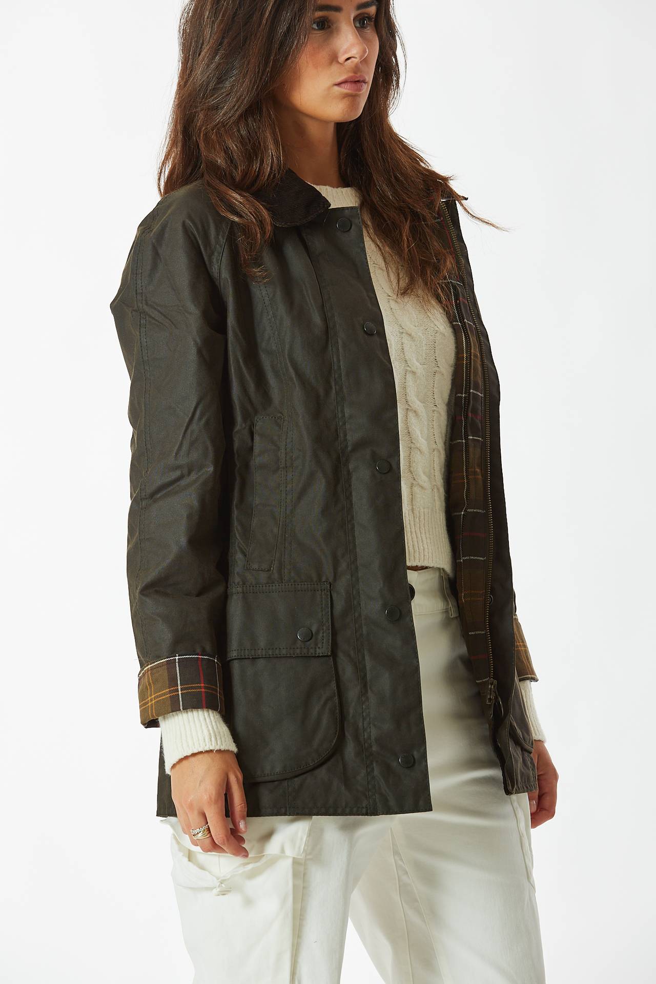 Giubbotto in cotone cerato marrone Barbour Donna Pier