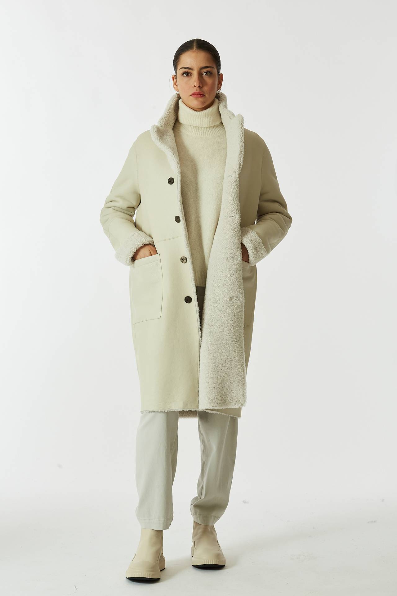Montone reversibile bianco