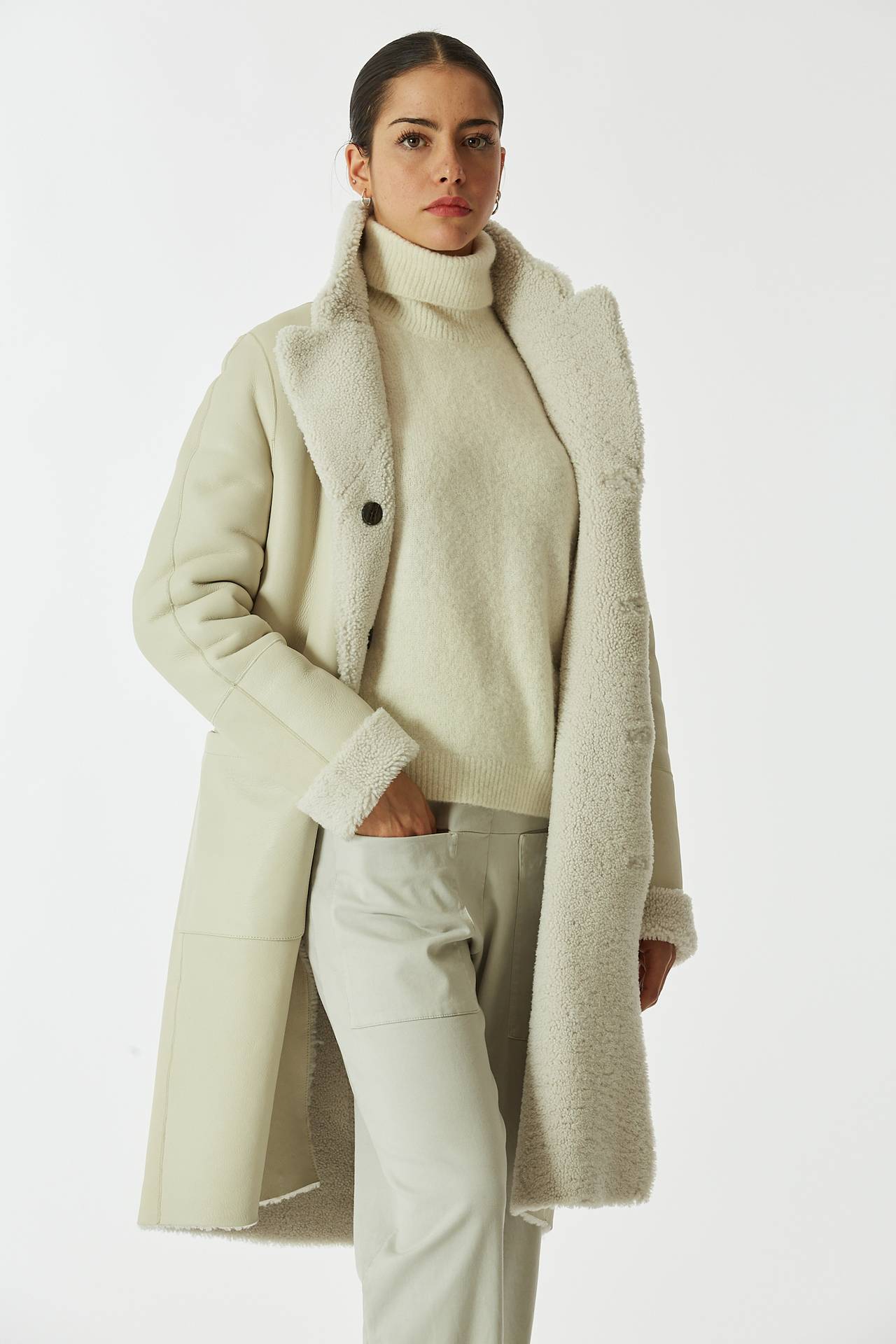 Montone reversibile bianco
