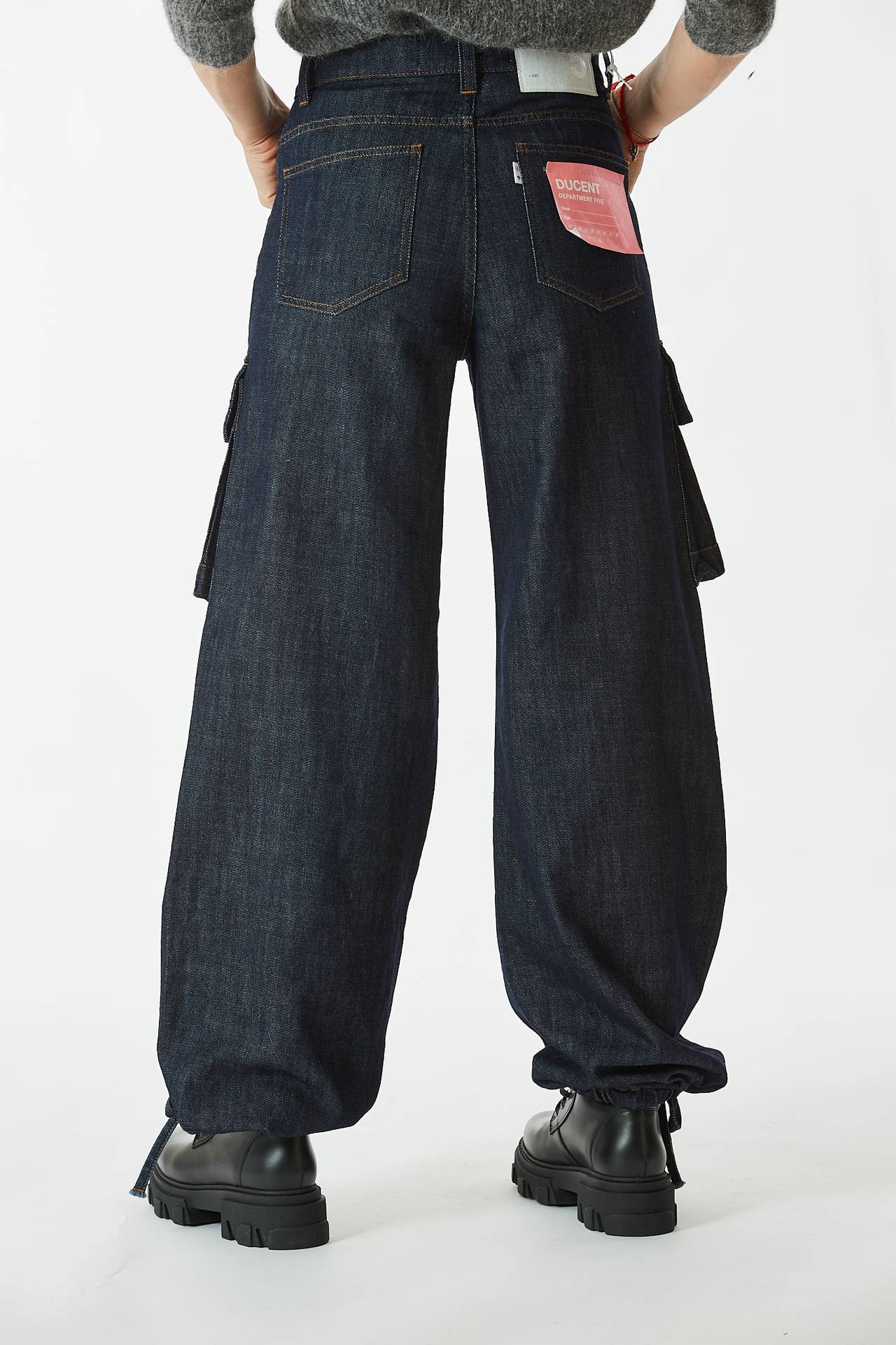 Jeans cargo DUCENT denim scuro 
