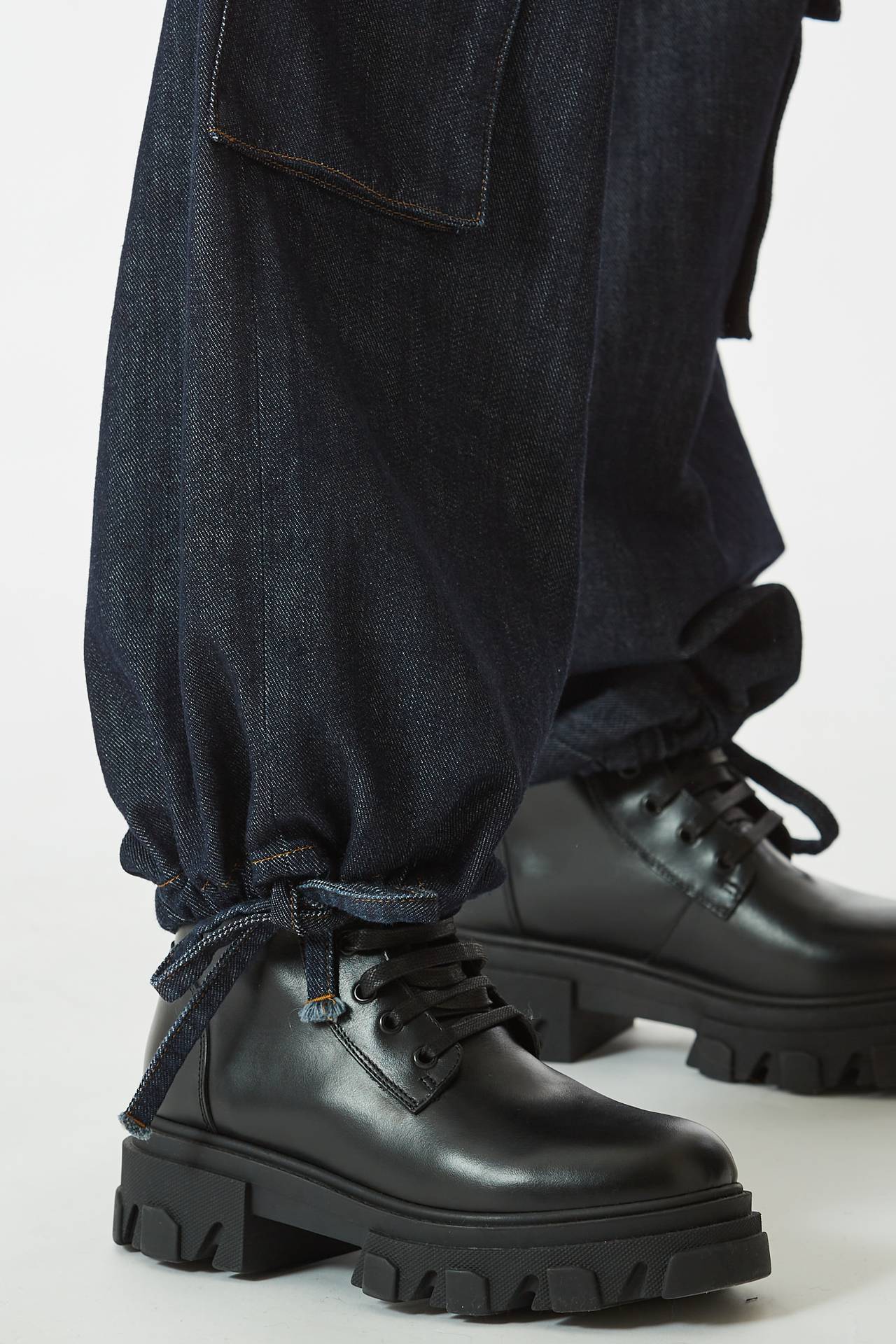 Jeans cargo DUCENT denim scuro 