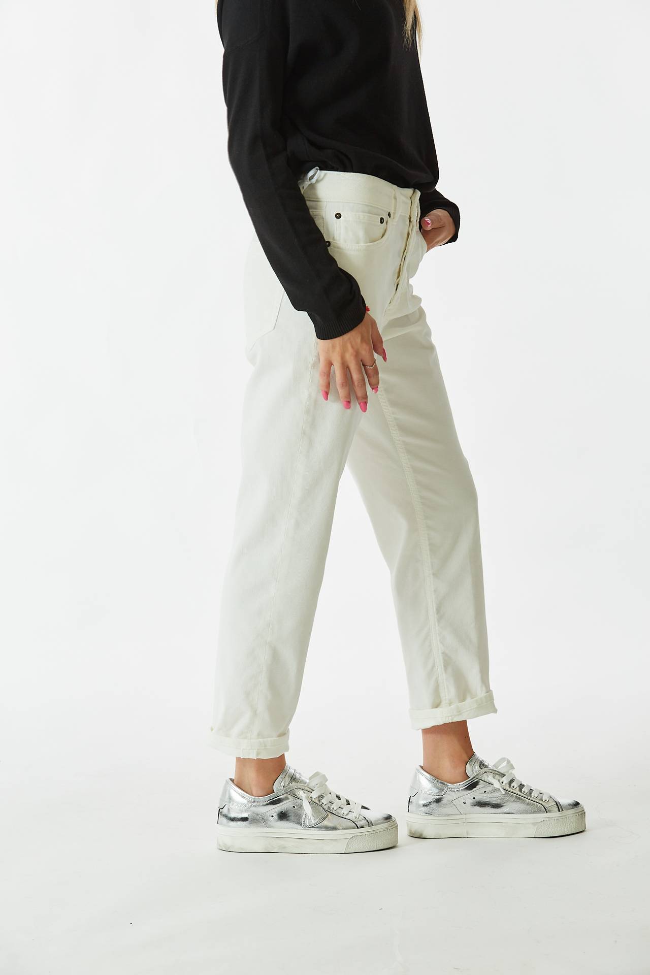 Pantalone KOONS in velluto bianco