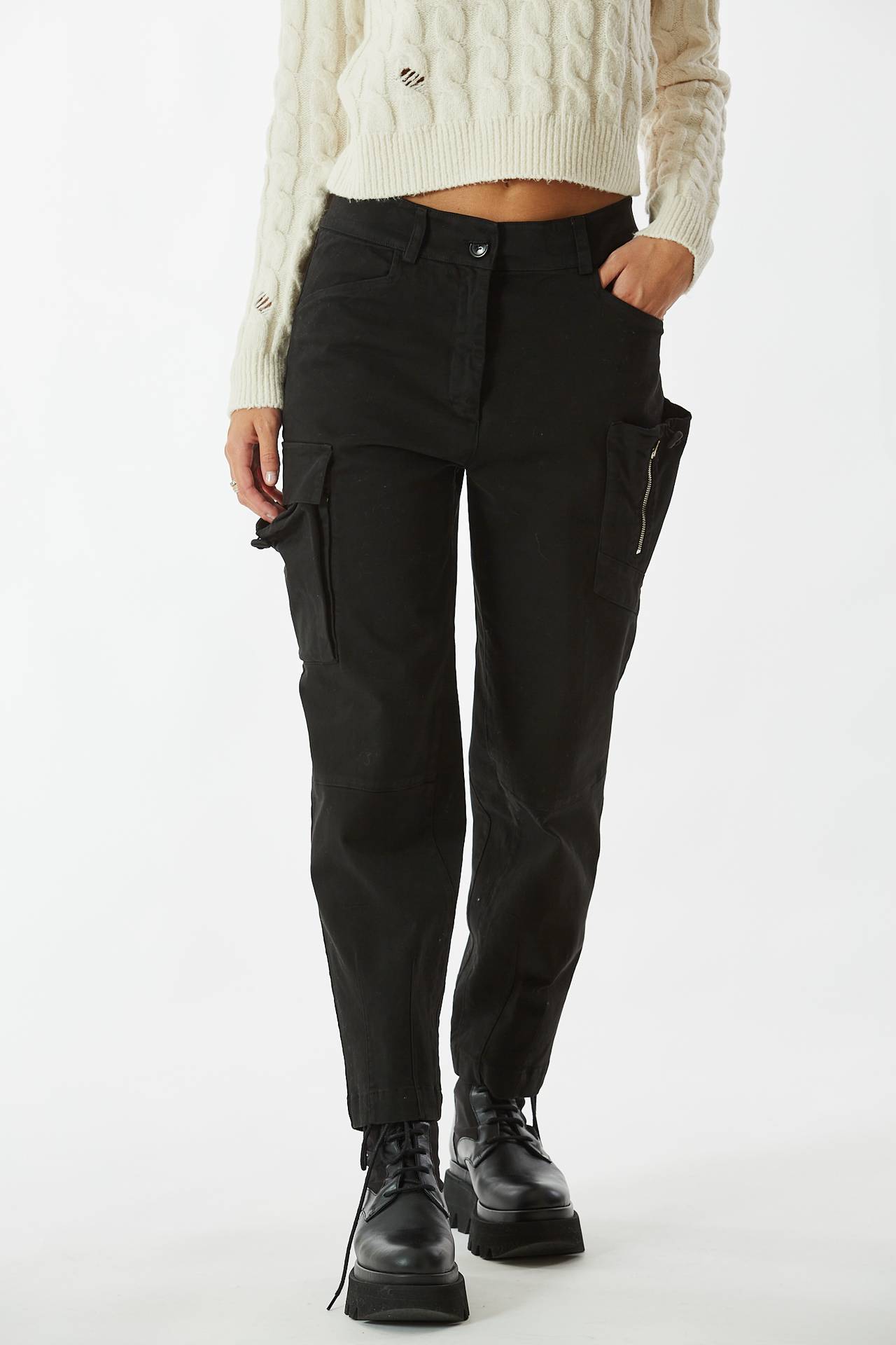 Pantalone cargo nero