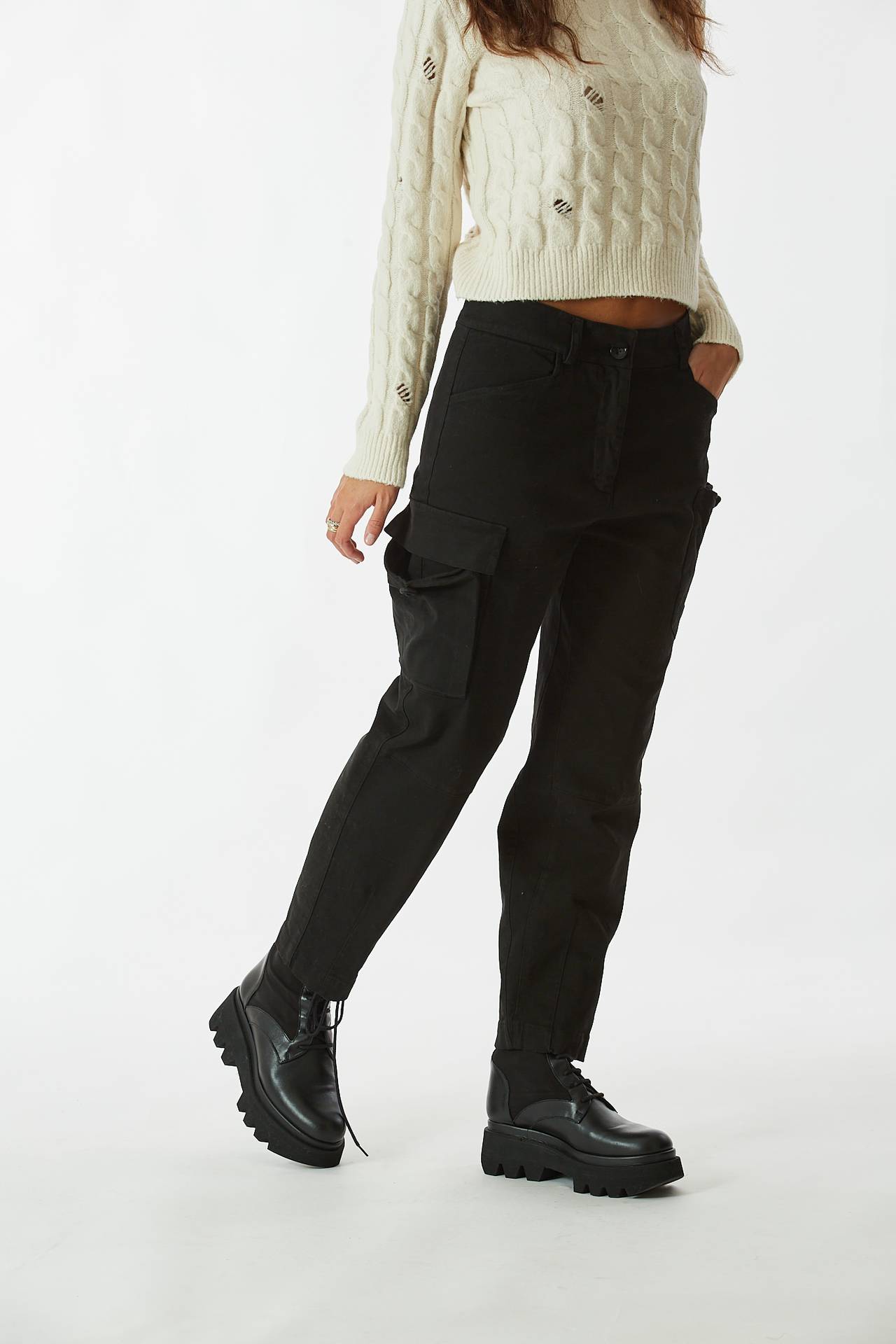 Pantalone cargo nero