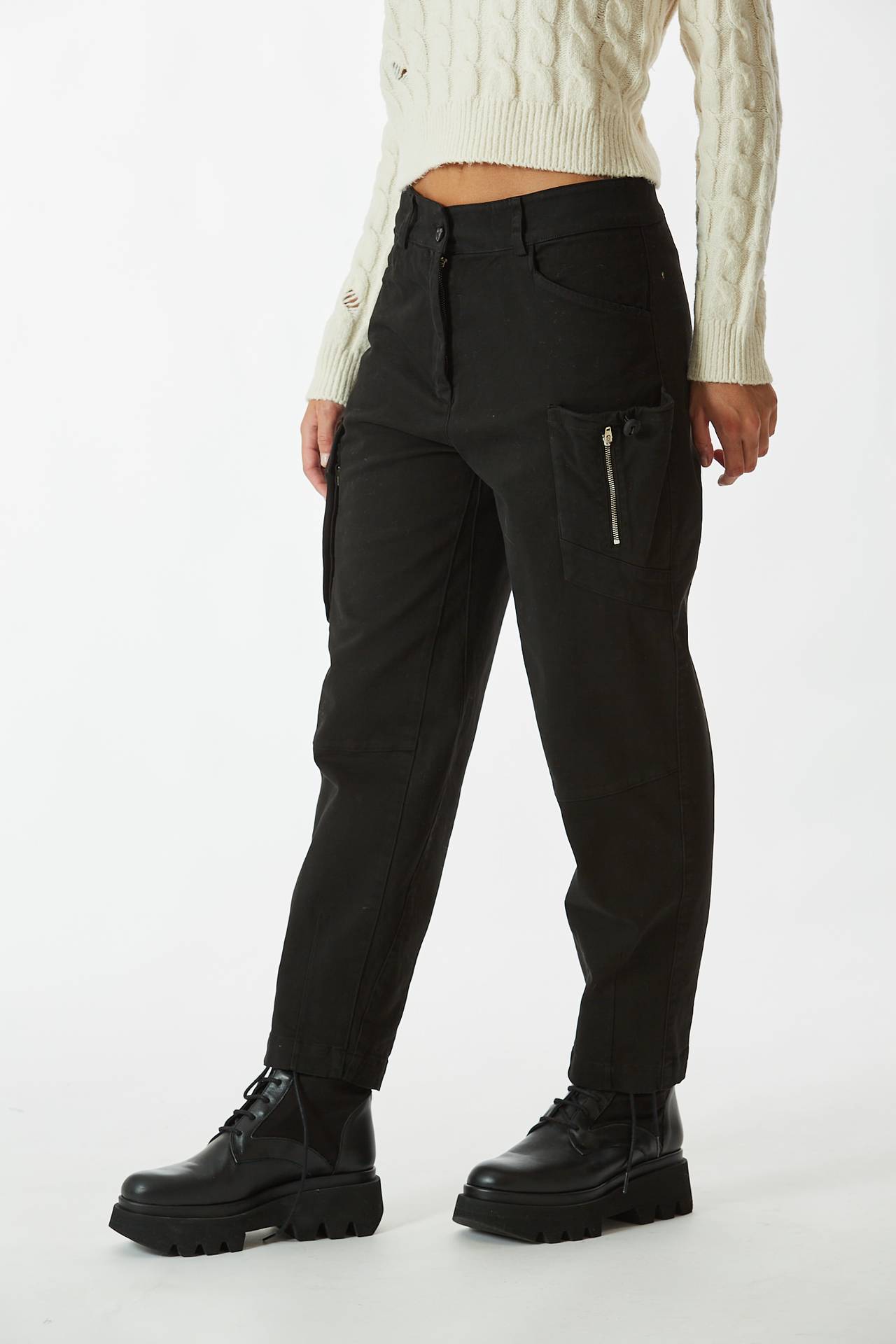 Pantaloni cargo neri ragazza sales