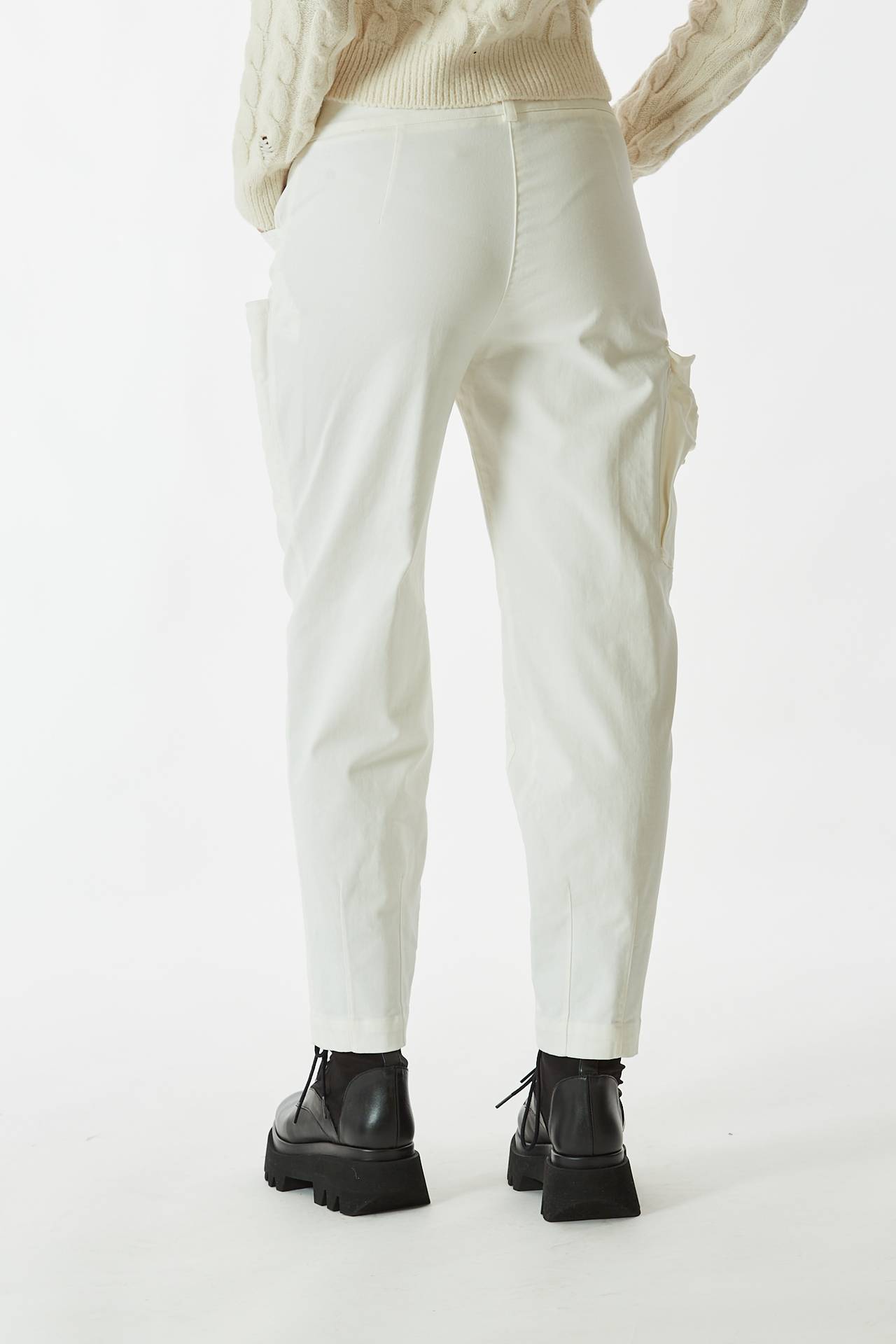 Pantalone cargo bianco