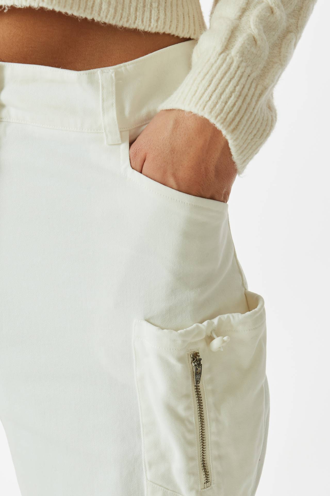 Pantalone cargo bianco