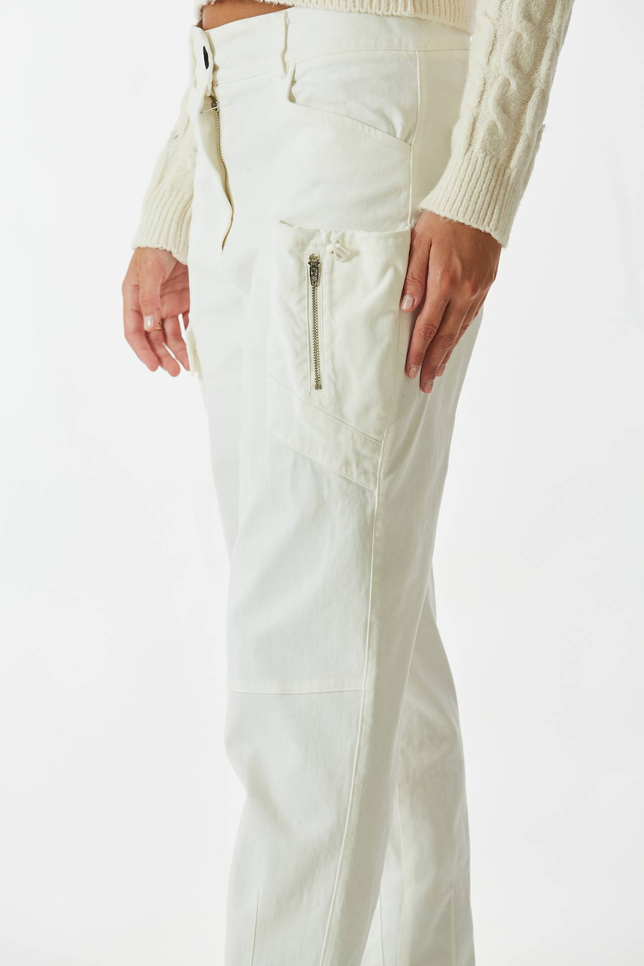 Pantalone cargo bianco