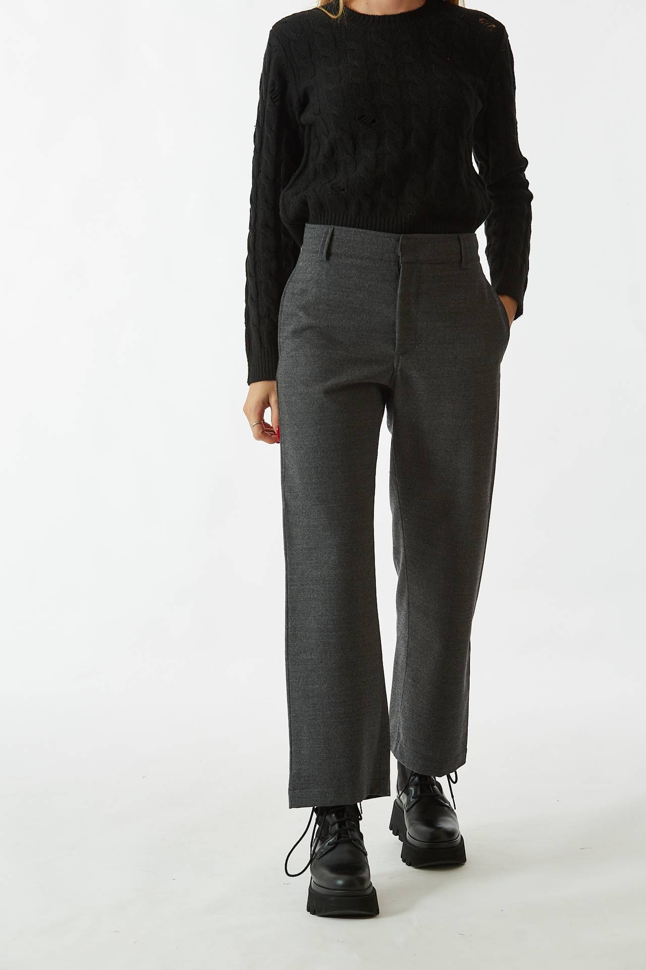 Pantalone in flanella grigio