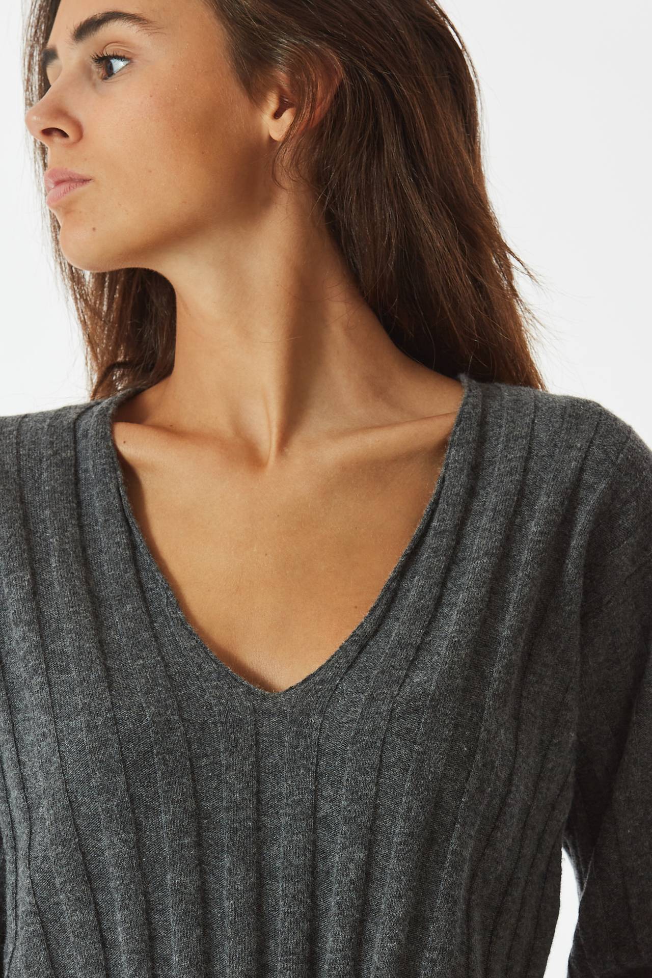 Maglia a coste antracite