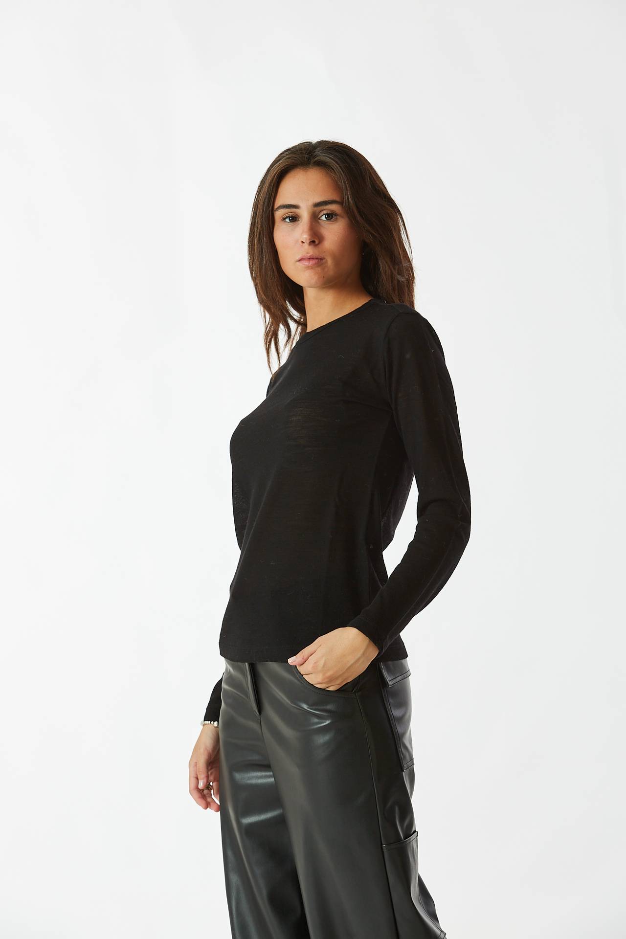 T-shirt manica lunga nero
