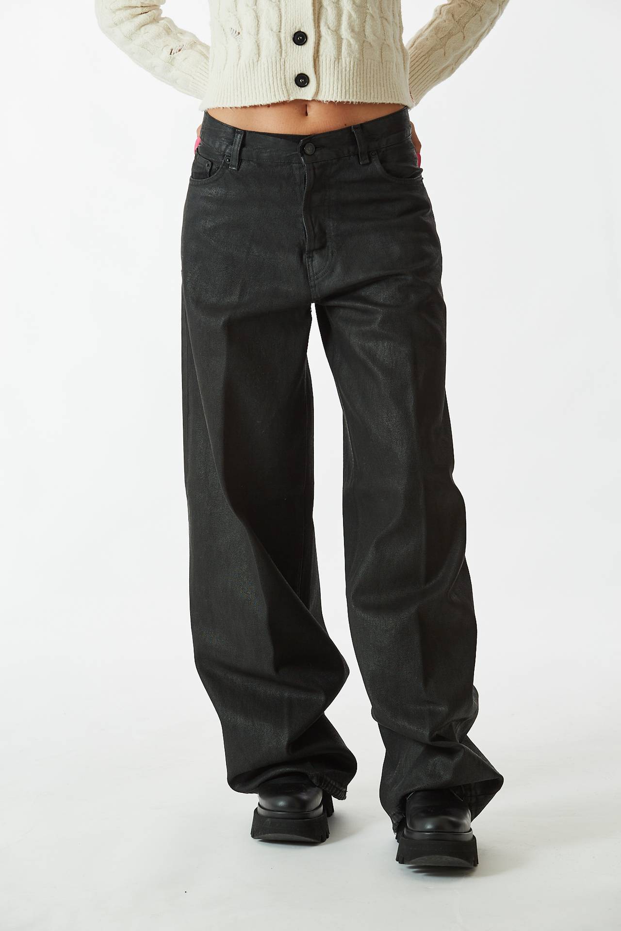 Jeans wide leg BATHANY nero