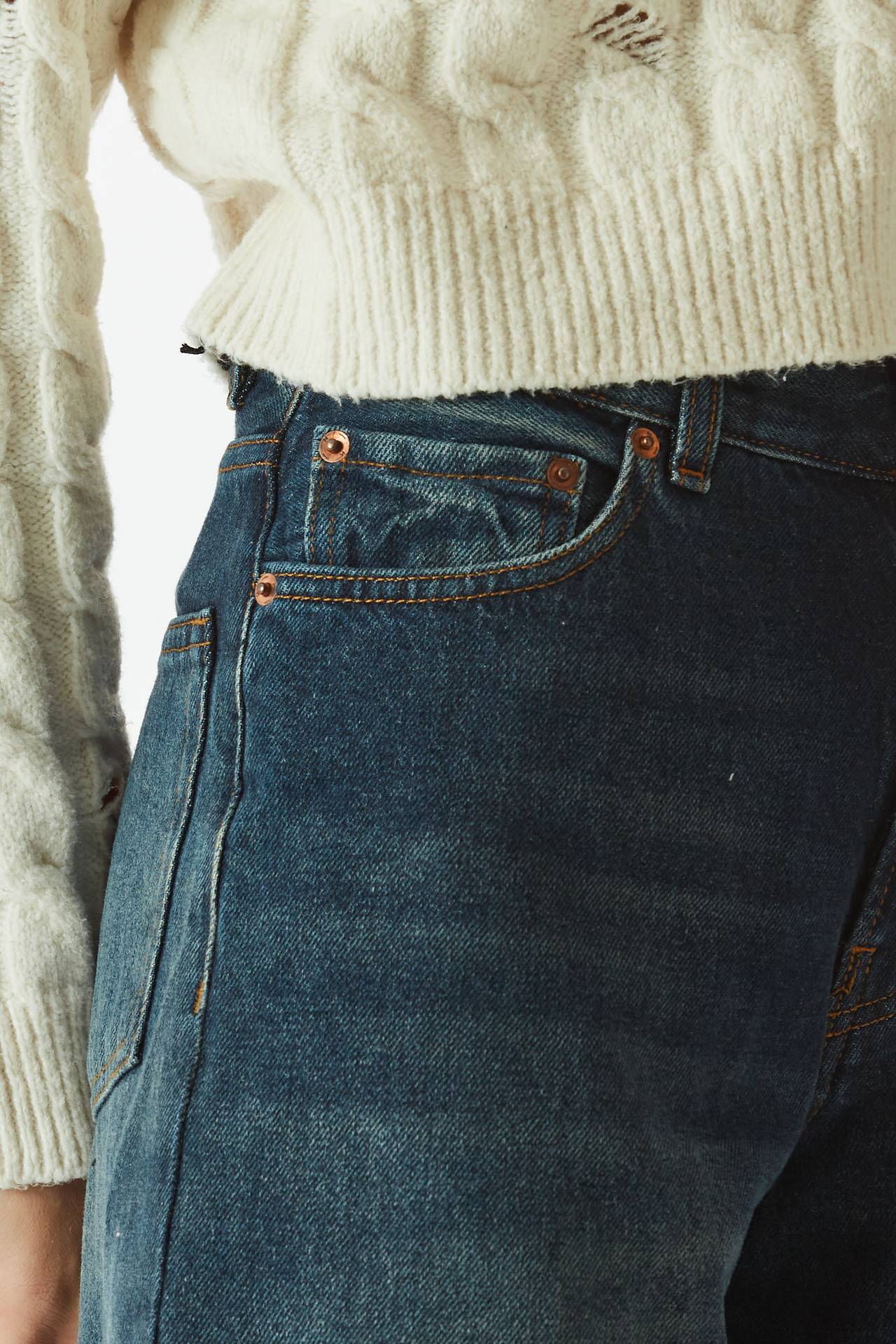 Jeans wide leg BATHANY denim scuro