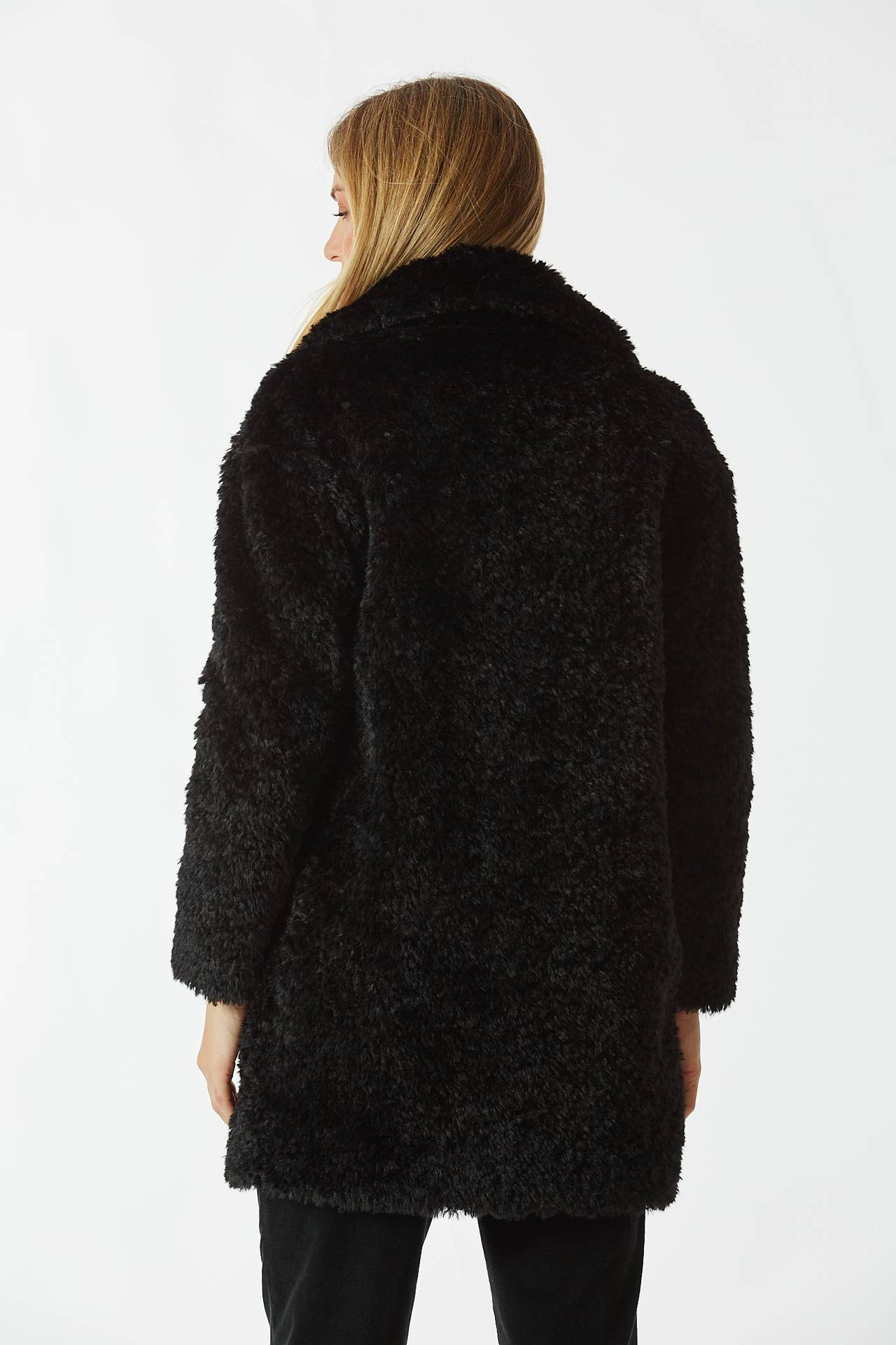Cappotto ecopelliccia nero