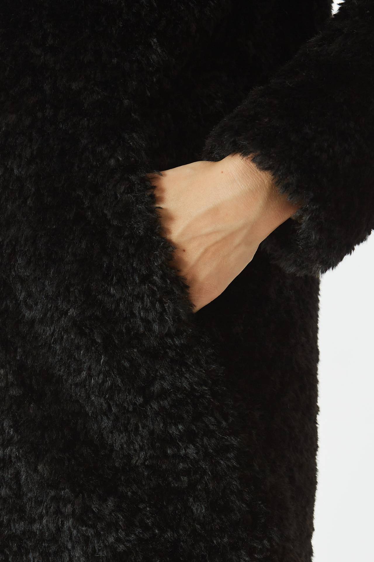 Cappotto ecopelliccia nero
