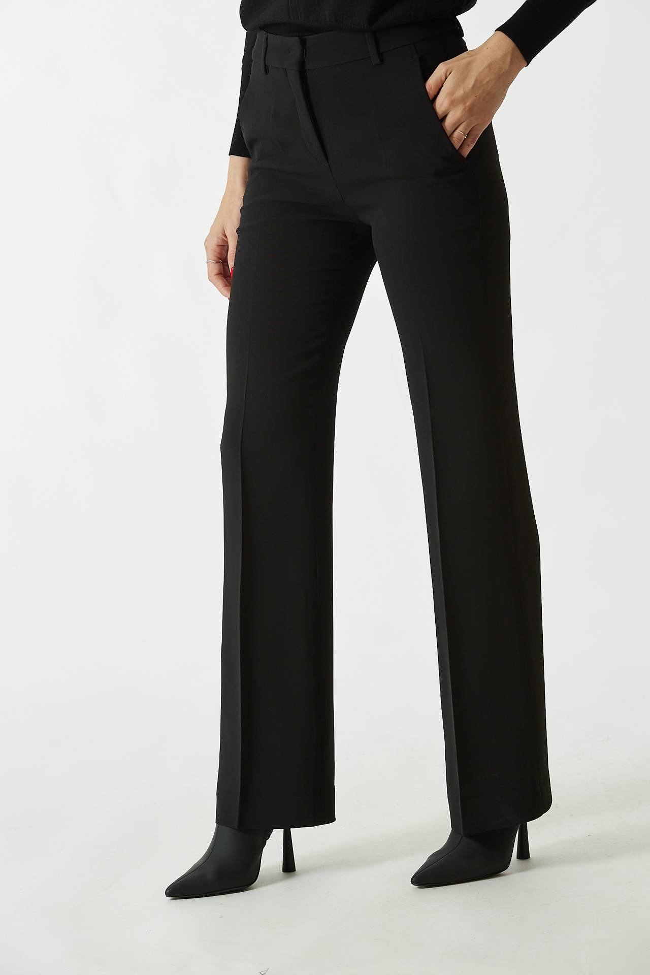 Pantalone PETRA vita alta nero