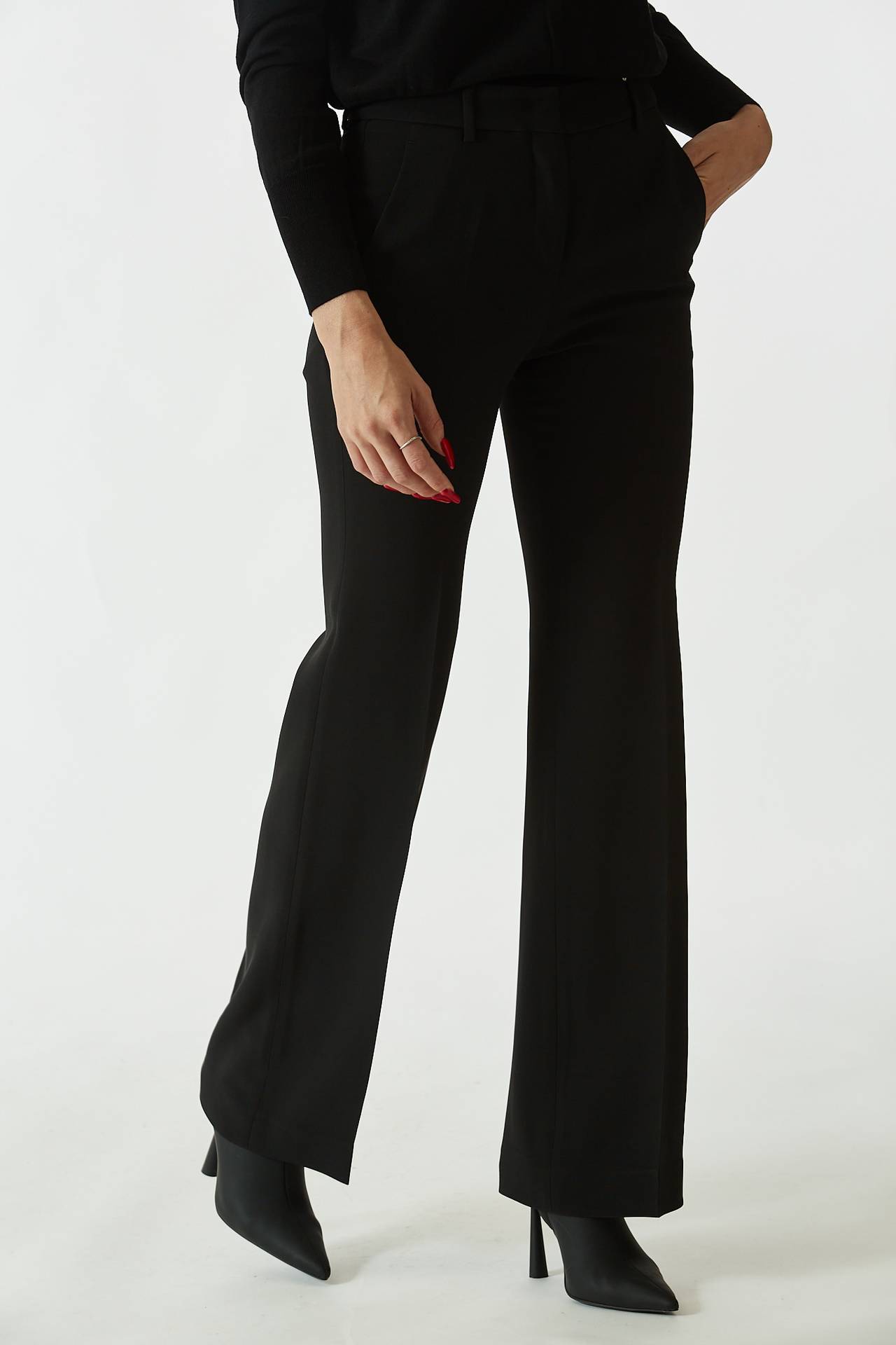 Pantalone PETRA vita alta nero