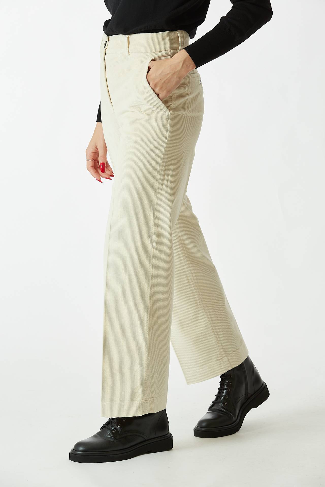 Pantalone DASHA in velluto panna
