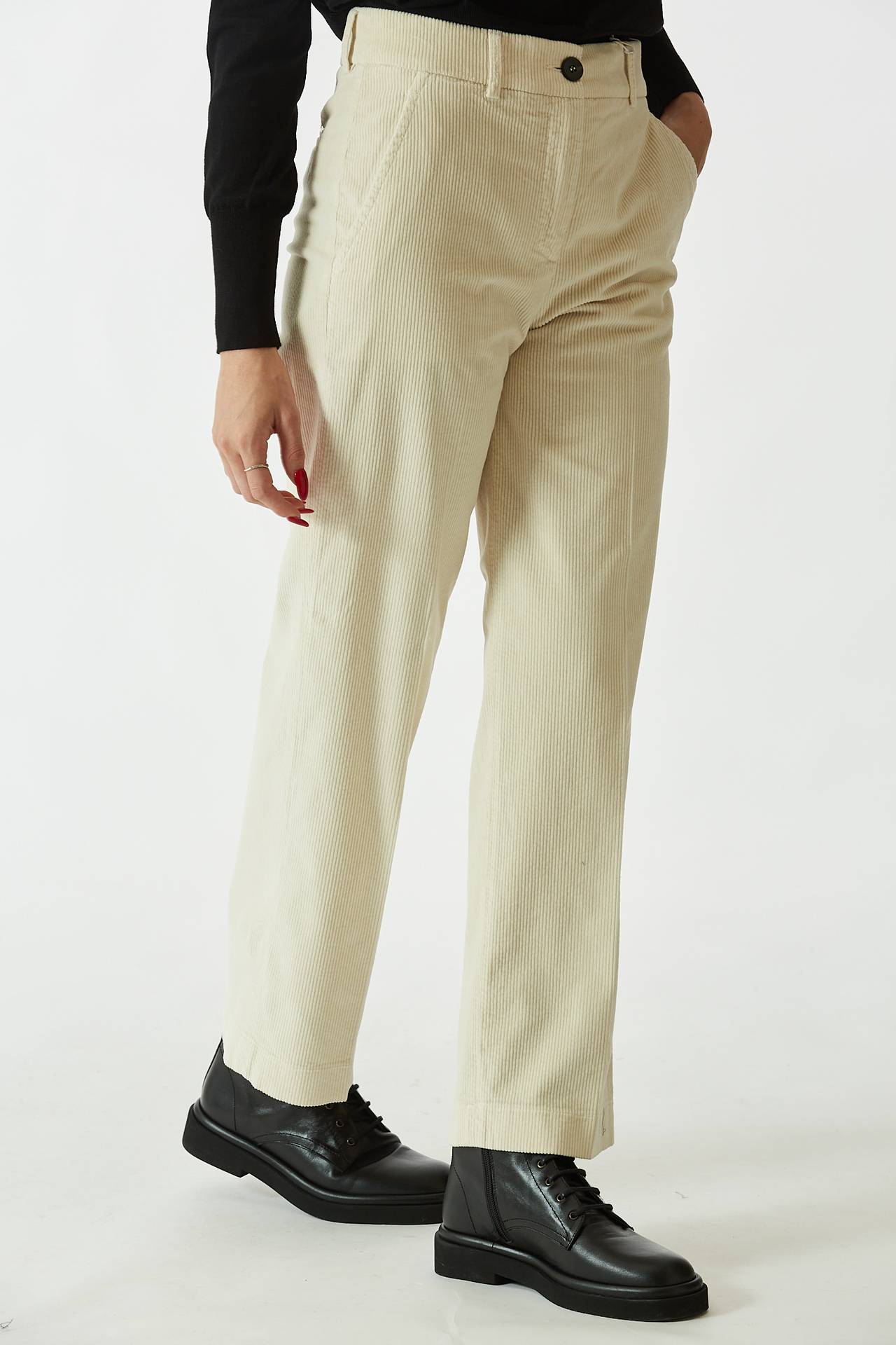 Pantalone DASHA in velluto panna