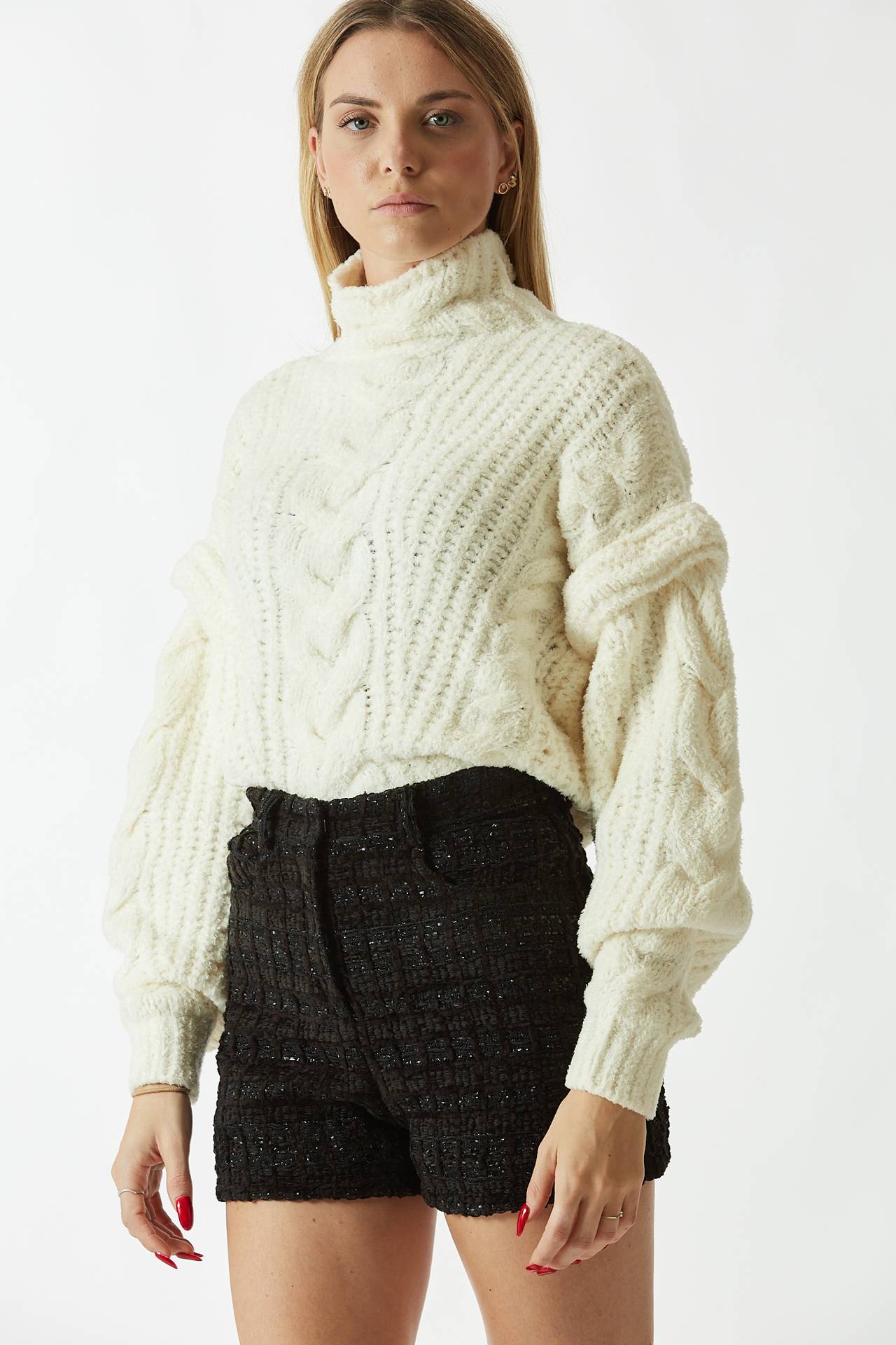 Maglia lavorata bianca