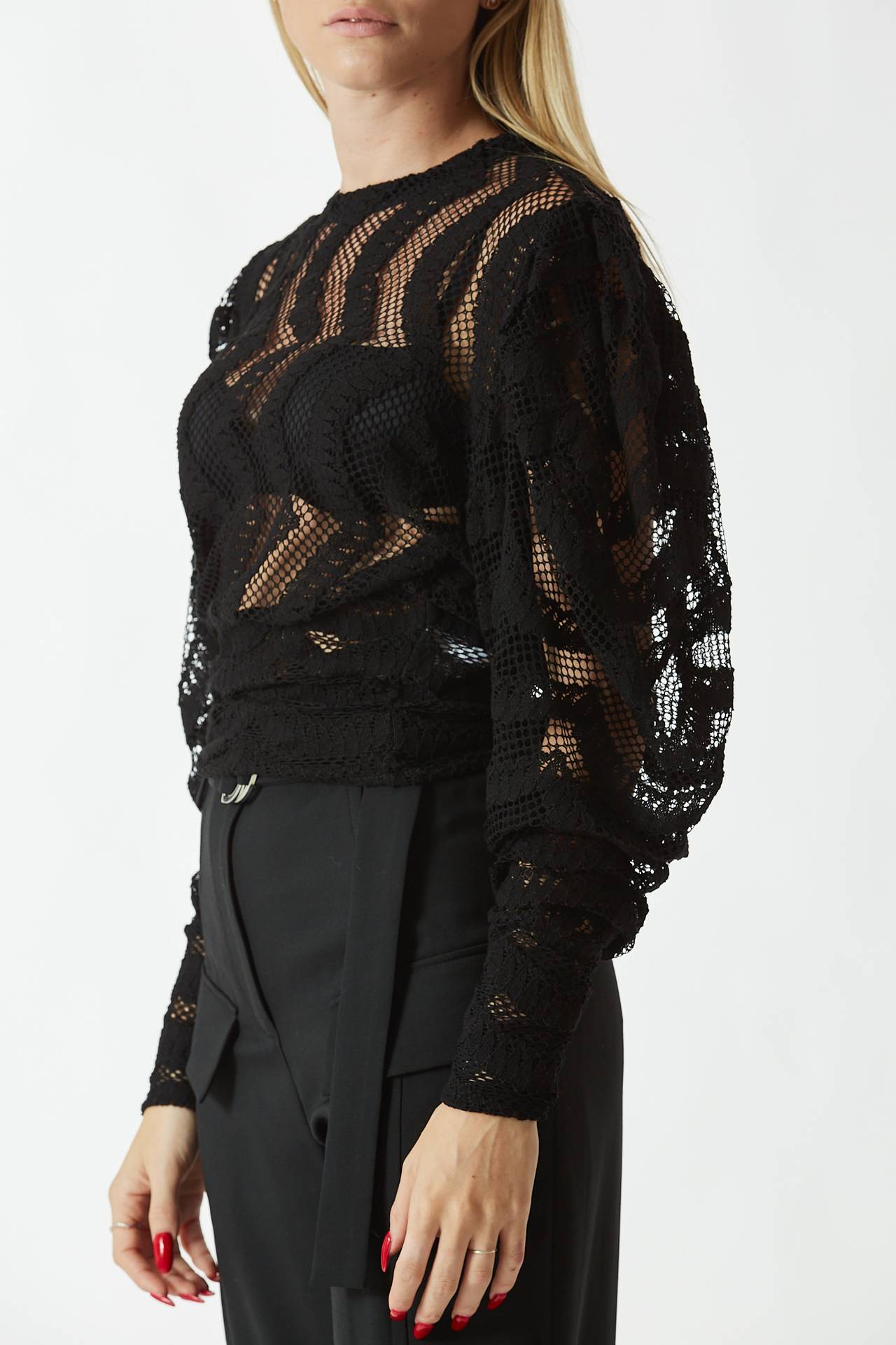 Camicia in pizzo nera 