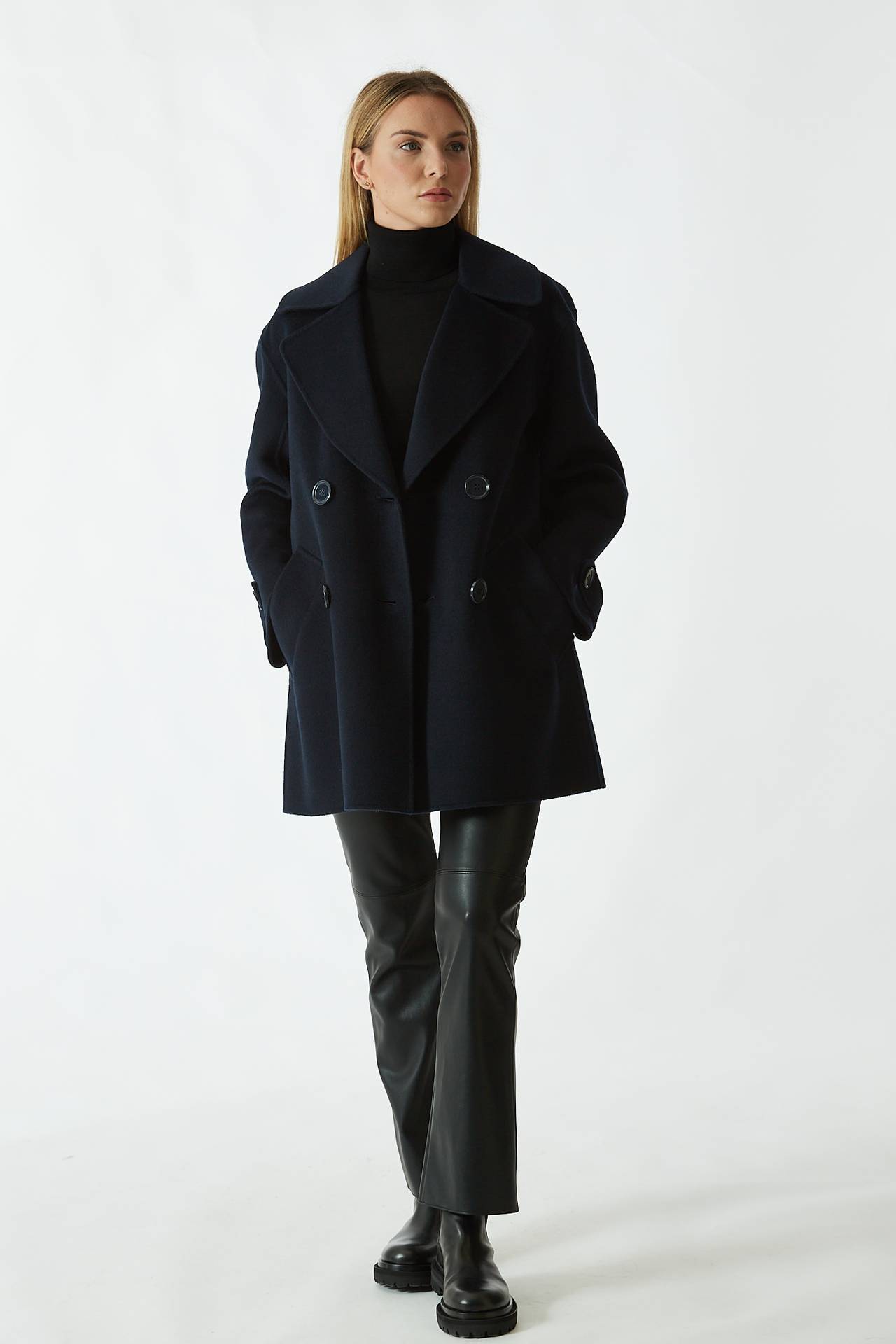 Cappotto caban OCEANIA blu Max Mara s Donna — Pier Abbigliamento Worldwide