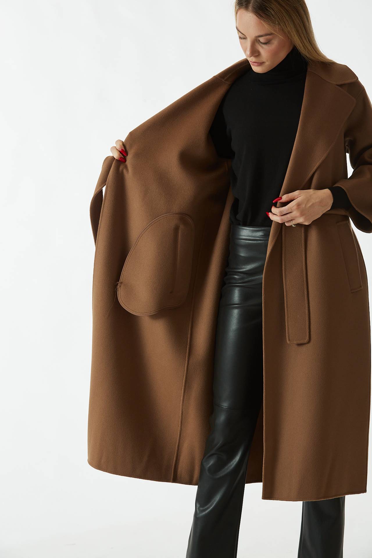 Cappotto VENICE in lana cammello
