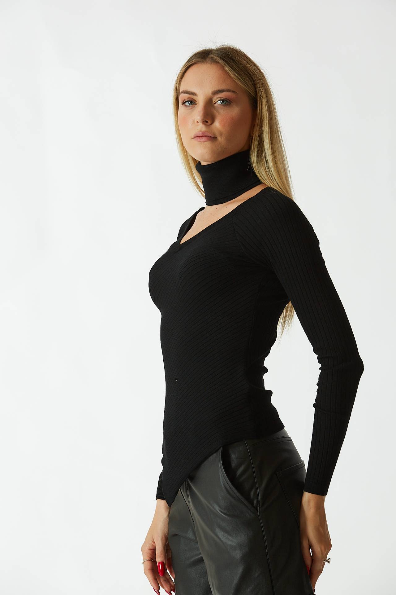 Maglia asimmetrica nera