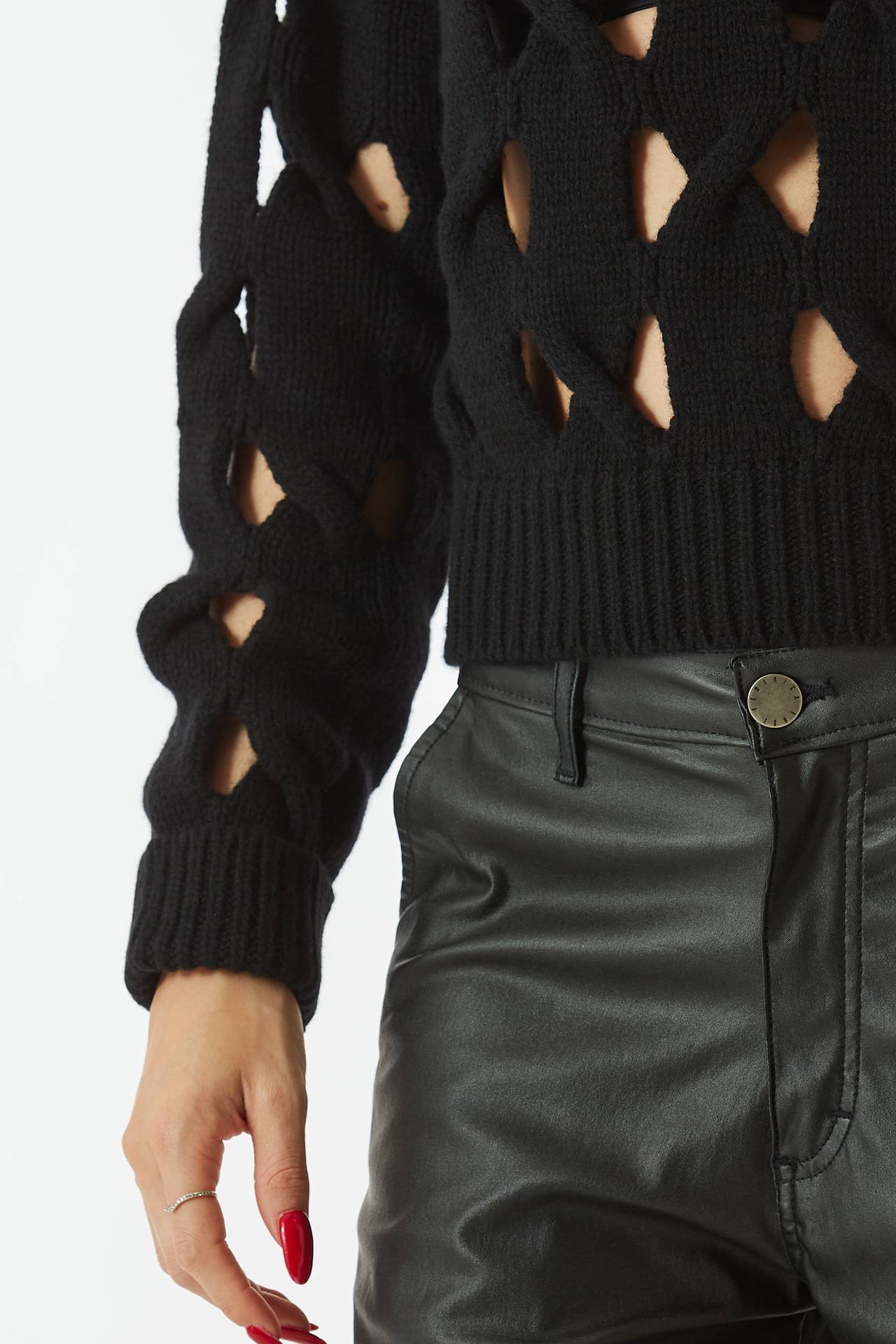 Maglia traforata nera