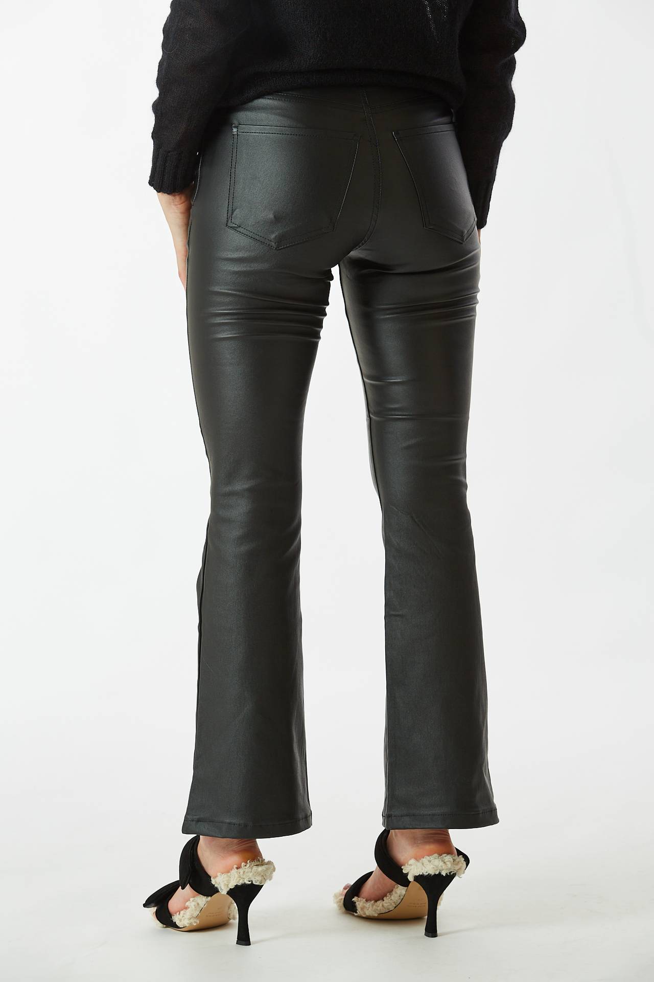 Pantalone ecopelle nero