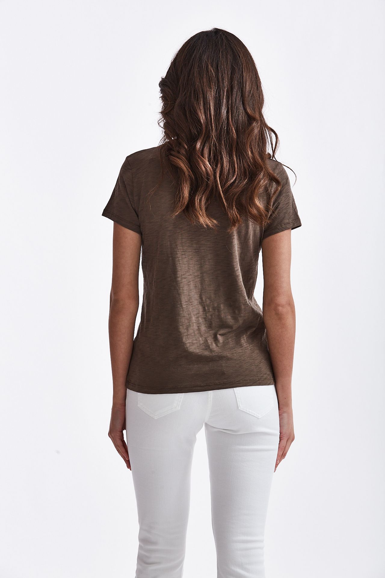T-shirt MARYBEL FIAMMATA in cotone marrone