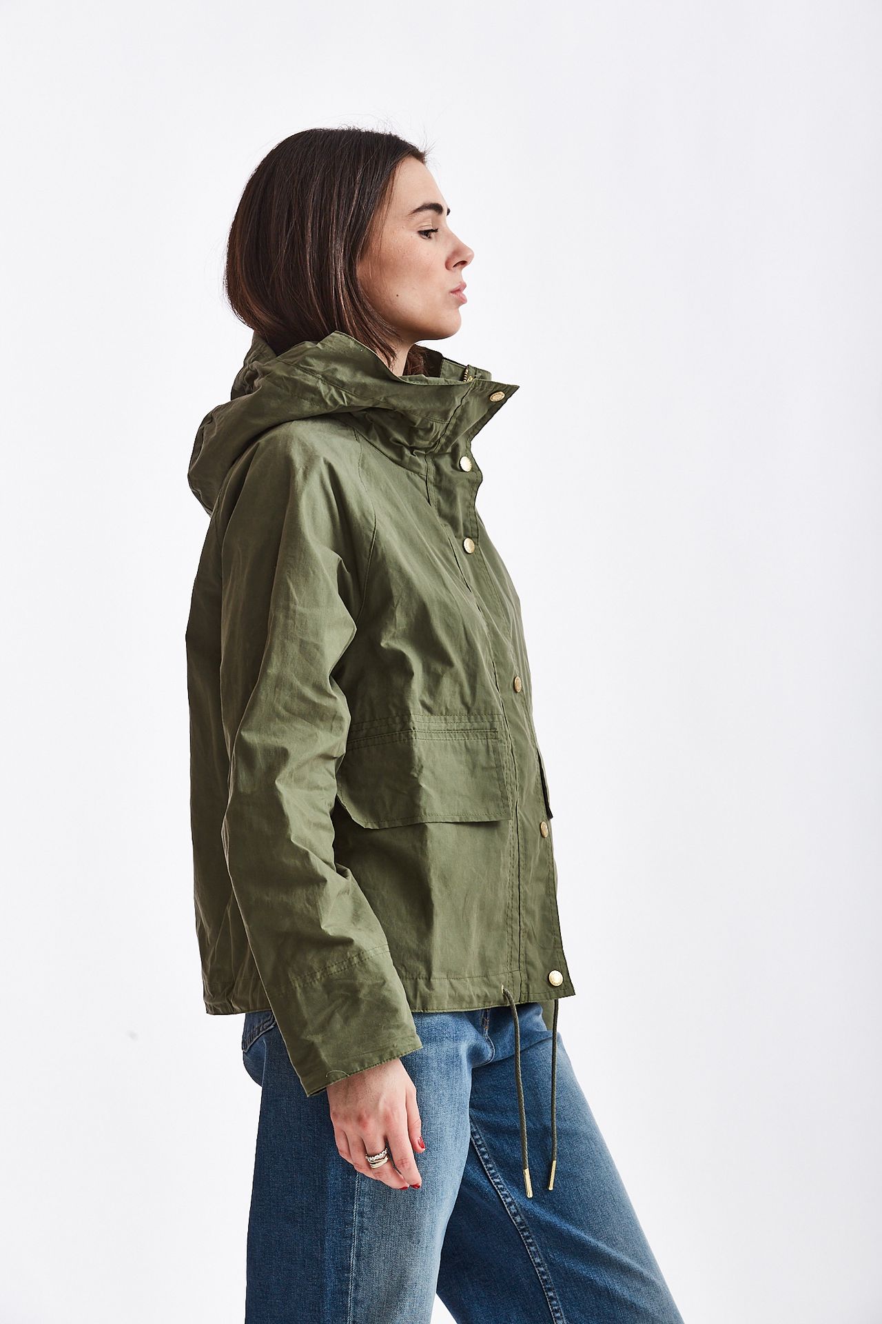 Giacca impermeabile NITH verde militare Barbour Donna Pier Abbigliamento Worldwide