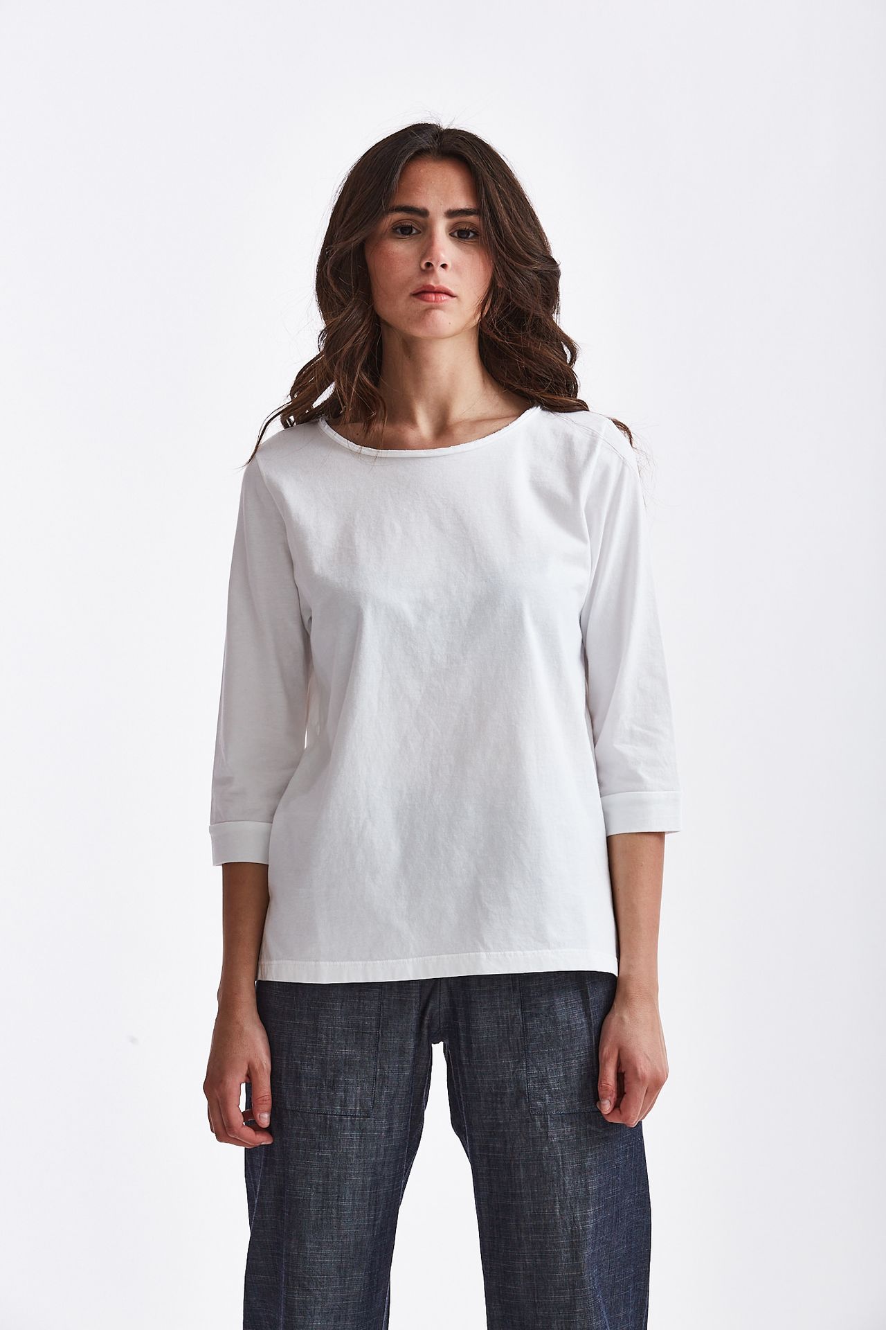 T shirt in cotone bianco Clouds Donna Pier Abbigliamento Worldwide
