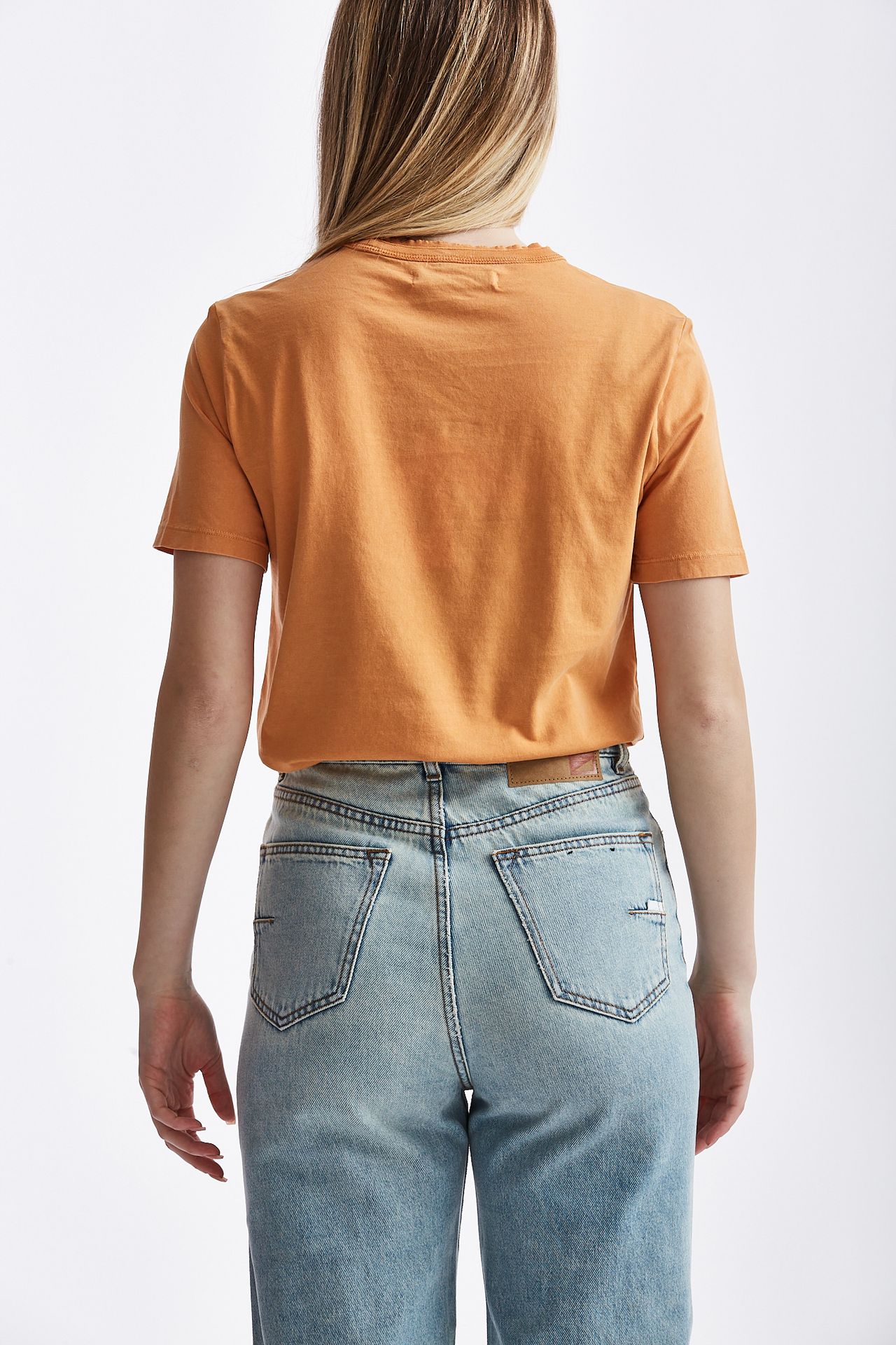 T-shirt basic in cotone arancione