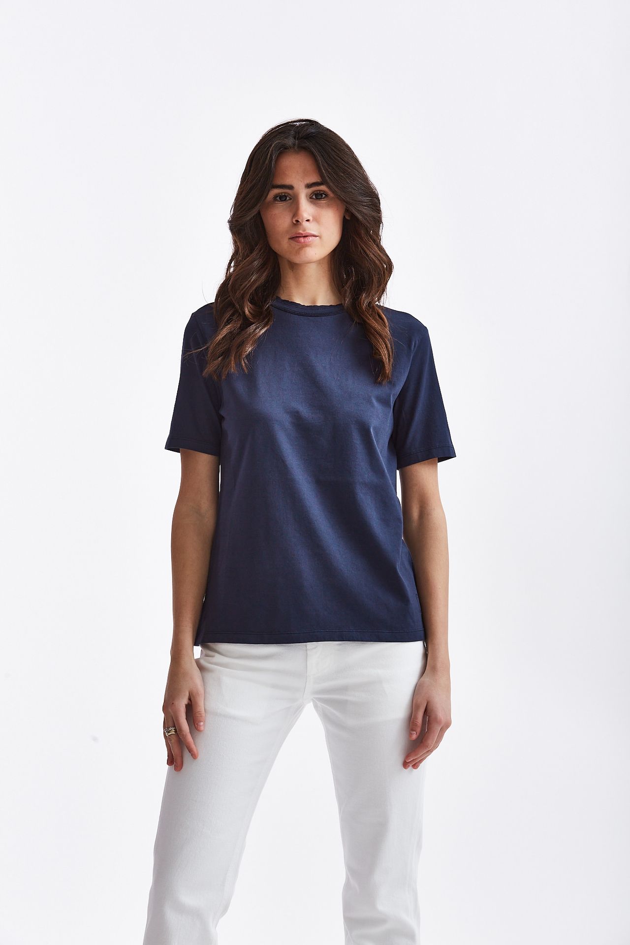 T-shirt basic in cotone blu