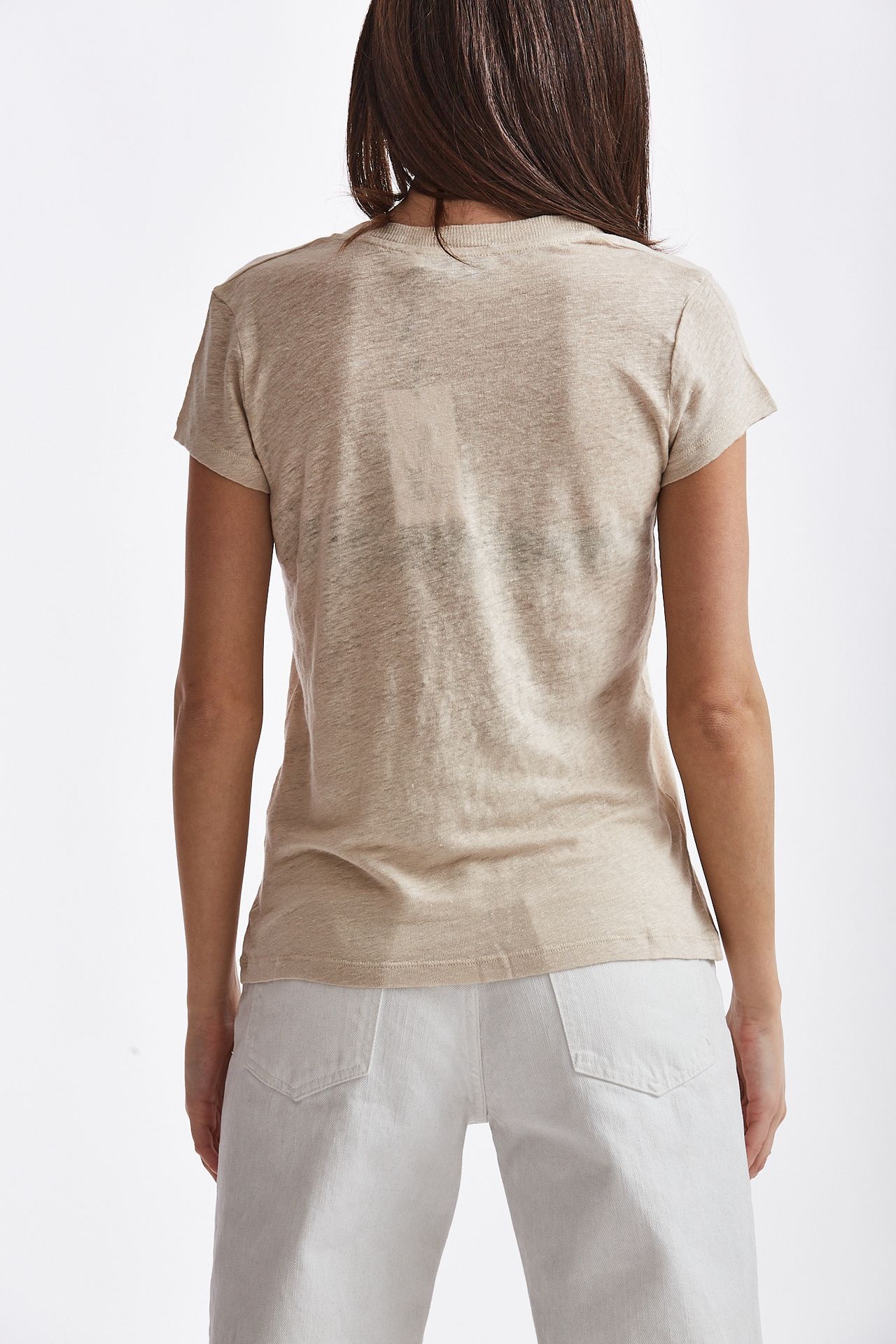 T-shirt in lino beige